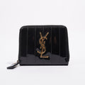 Saint Laurent Womens Zip Purse Patent Black