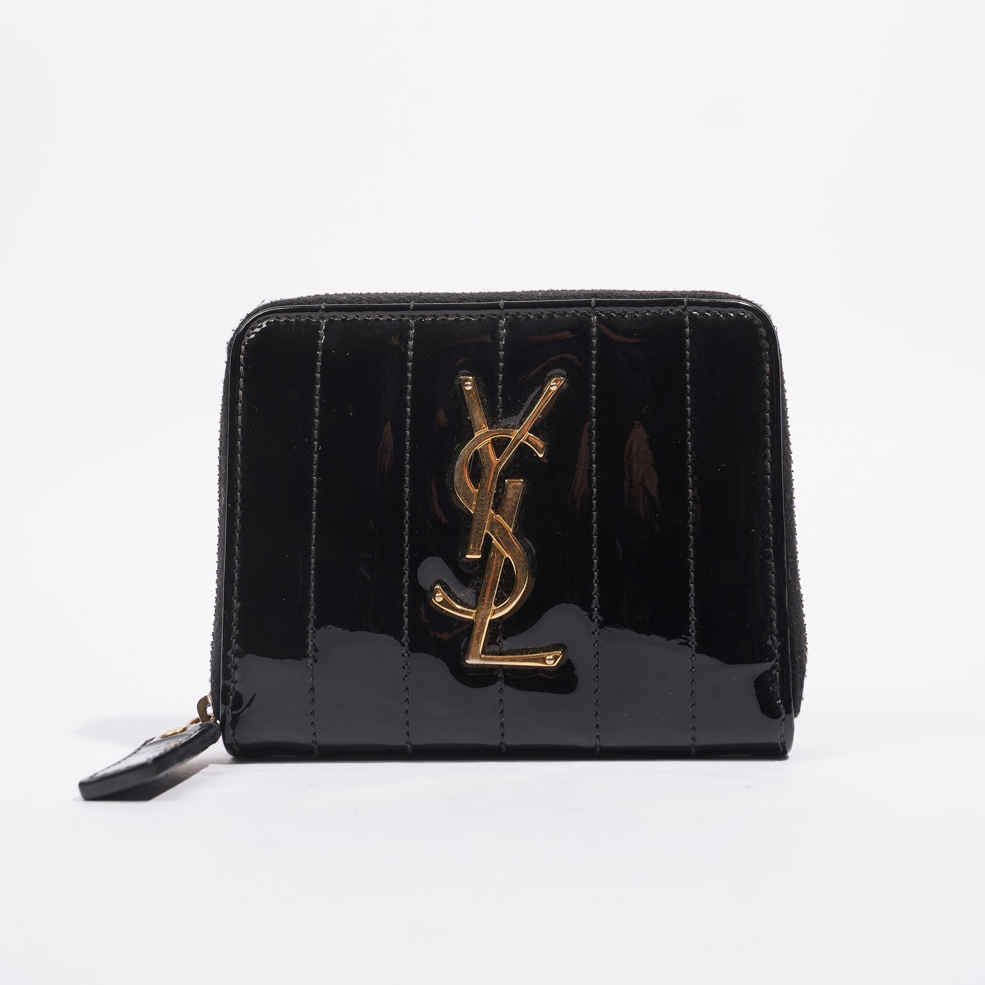 Saint Laurent Womens Zip Purse Patent Black