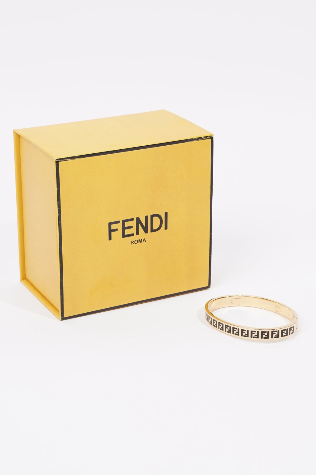 Fendi Womens FF Bracelet Gold / Black S