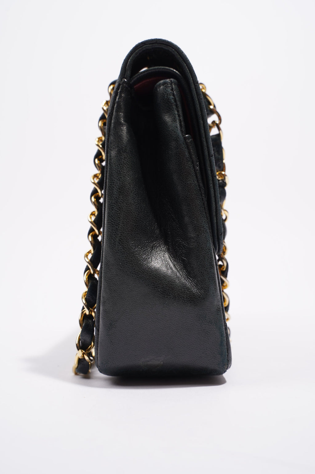 Chanel Womens Vintage Lambskin Classic Flap Black Medium