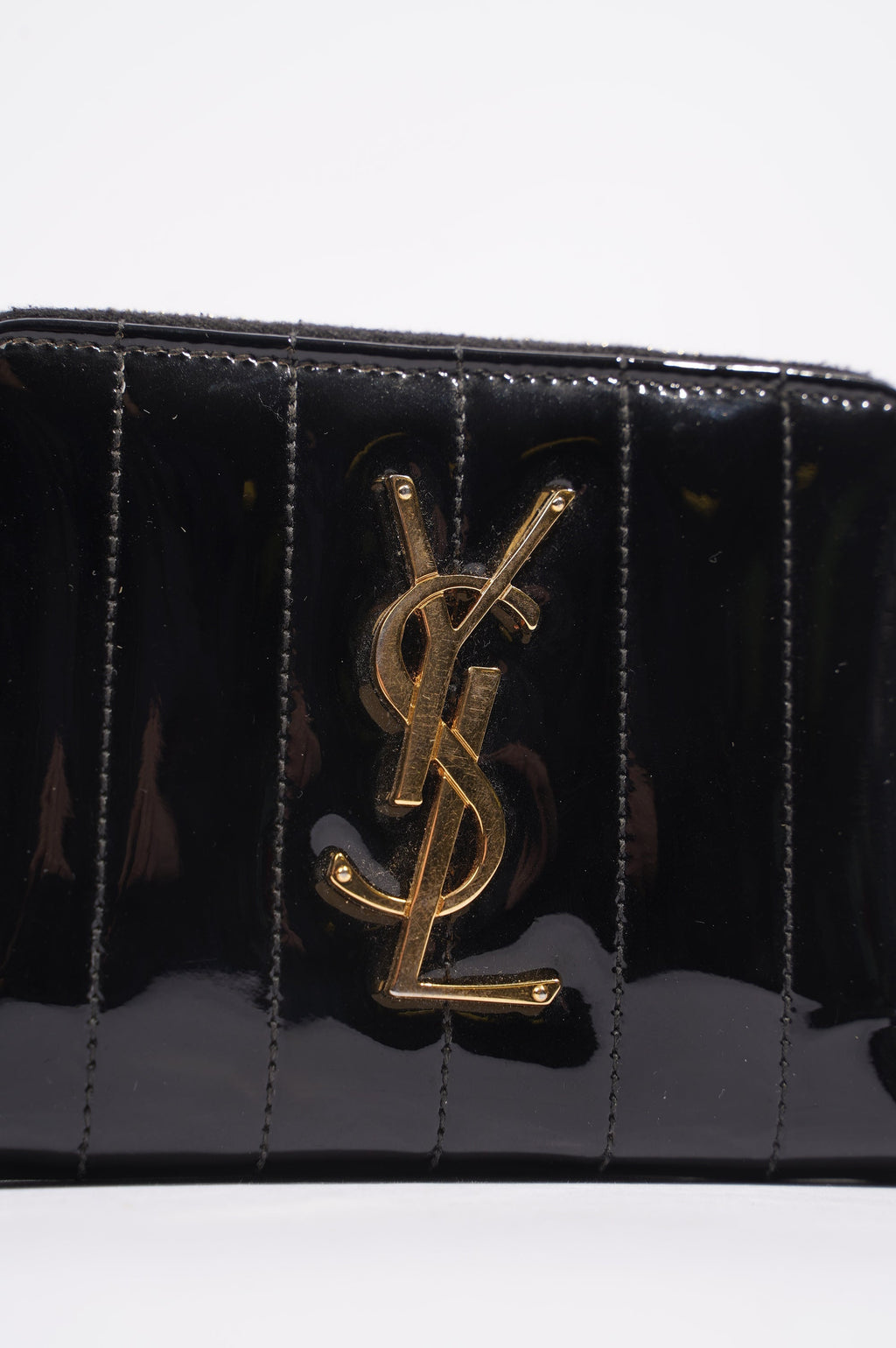 Saint Laurent Womens Zip Purse Patent Black