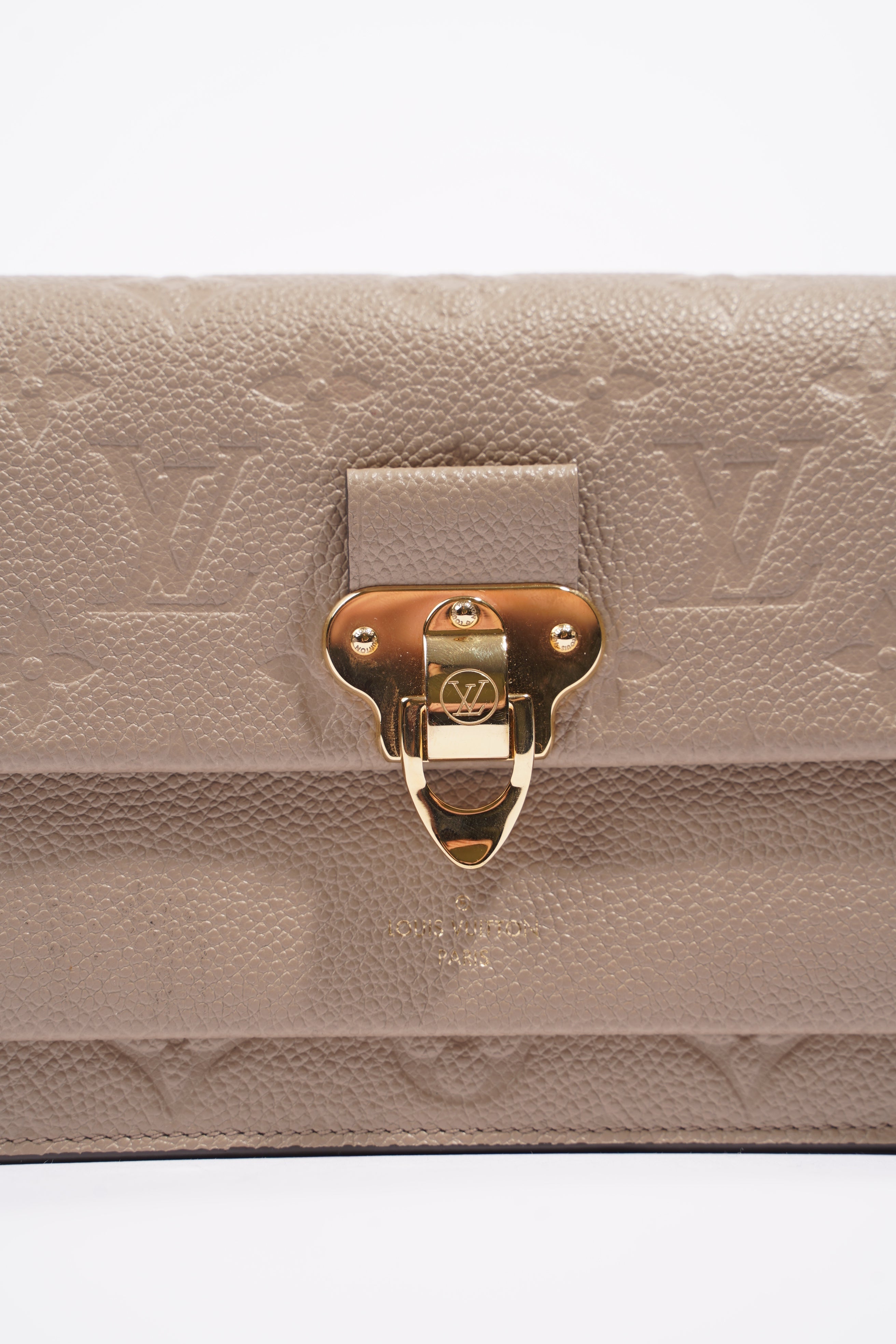 Louis Vuitton Womens Vavin Chain Wallet Beige Empreinte Leather