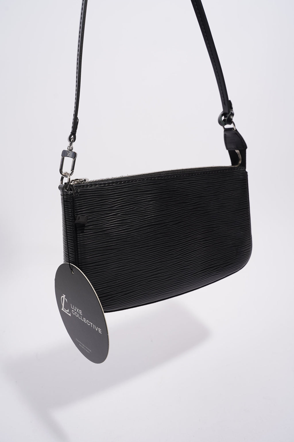 Louis Vuitton Womens Pochette Accessoires Black Epi Leather