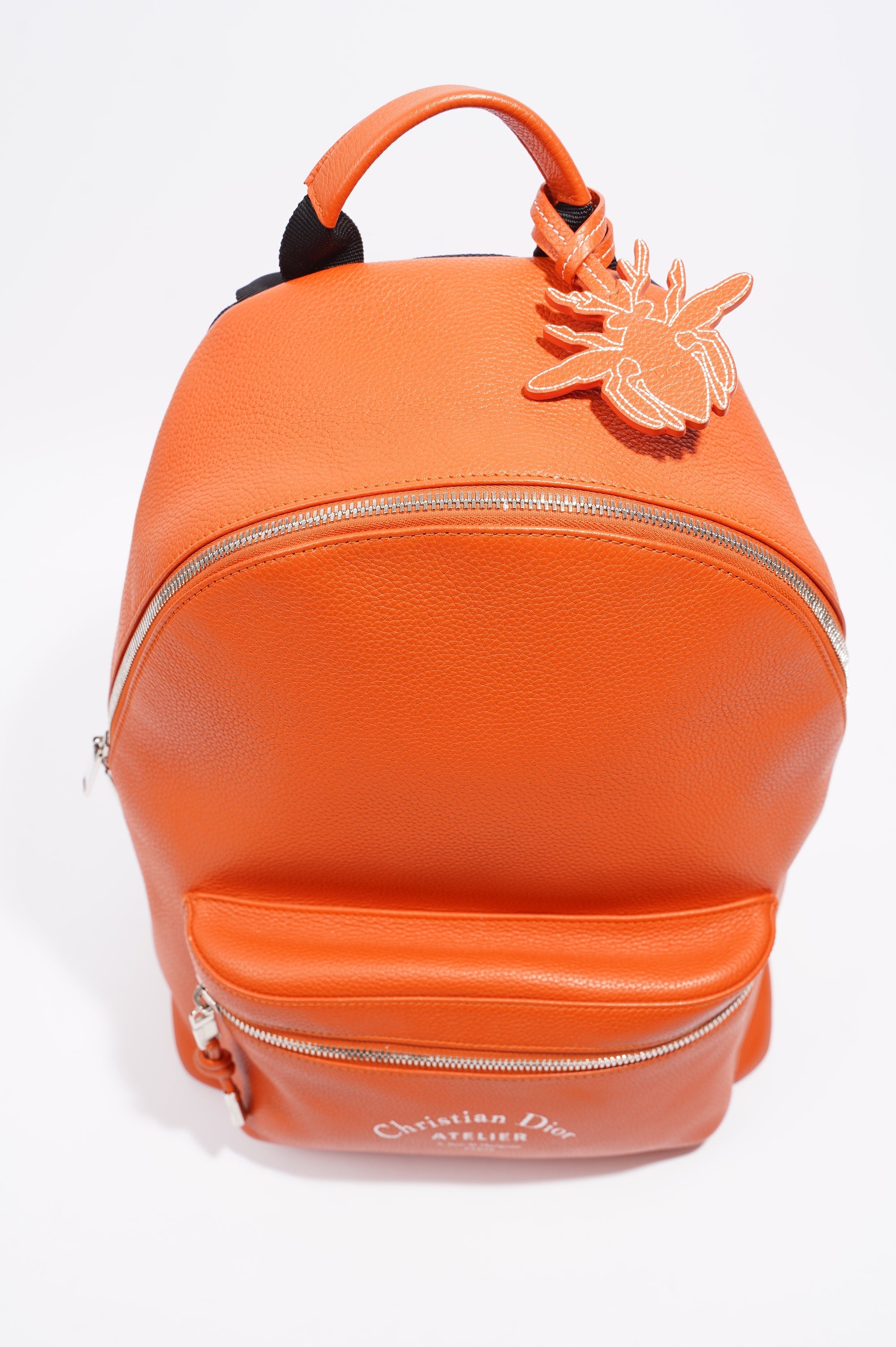 Christian Dior Atelier Backpack Orange Leather