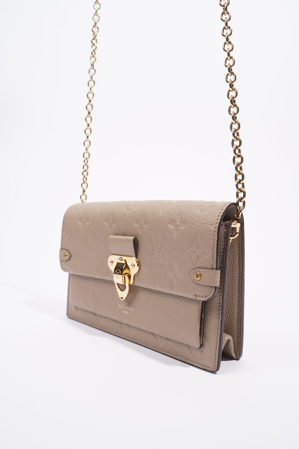Louis Vuitton Womens Vavin Chain Wallet Beige Empreinte Leather