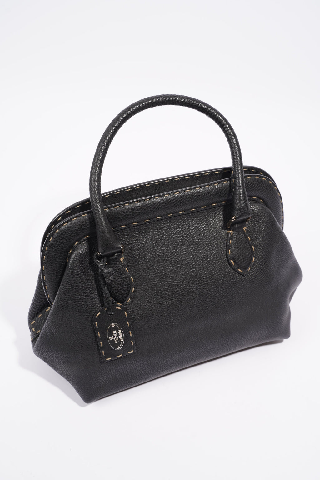Fendi Womens Selleria Handbag Black
