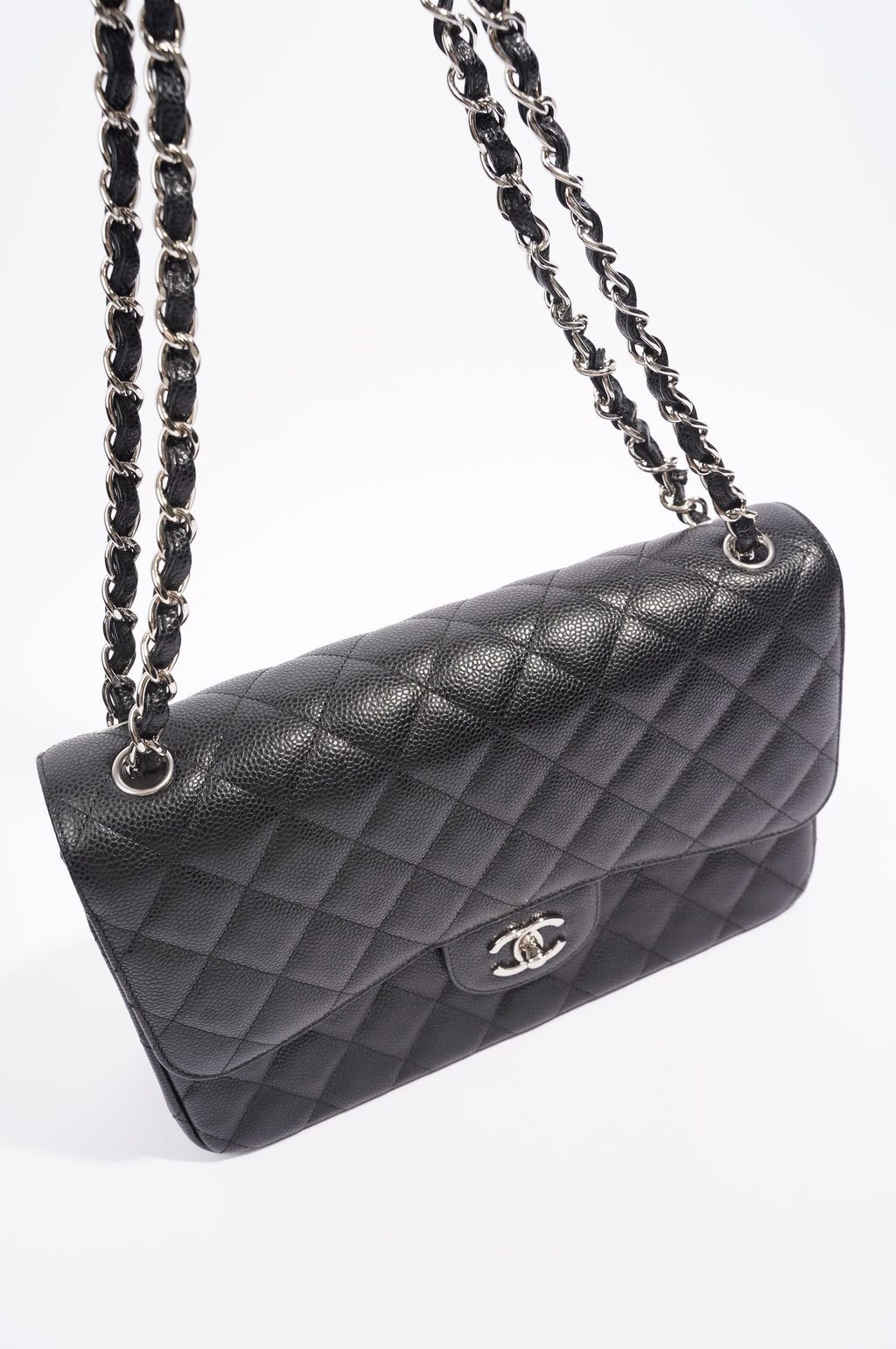 Chanel Womens Classic Flap Black Caviar Large