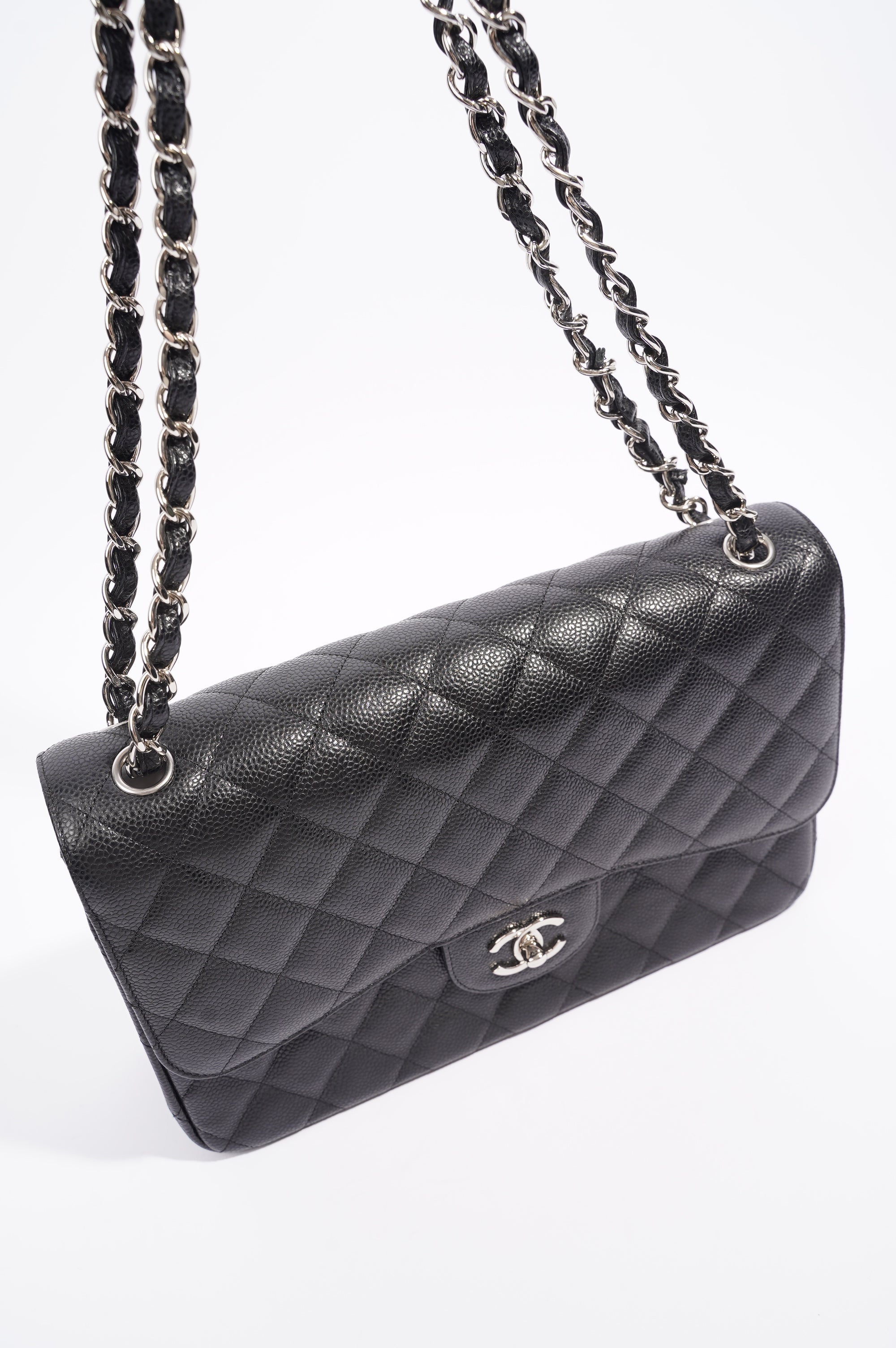 Chanel Womens Classic Flap Black Caviar Large