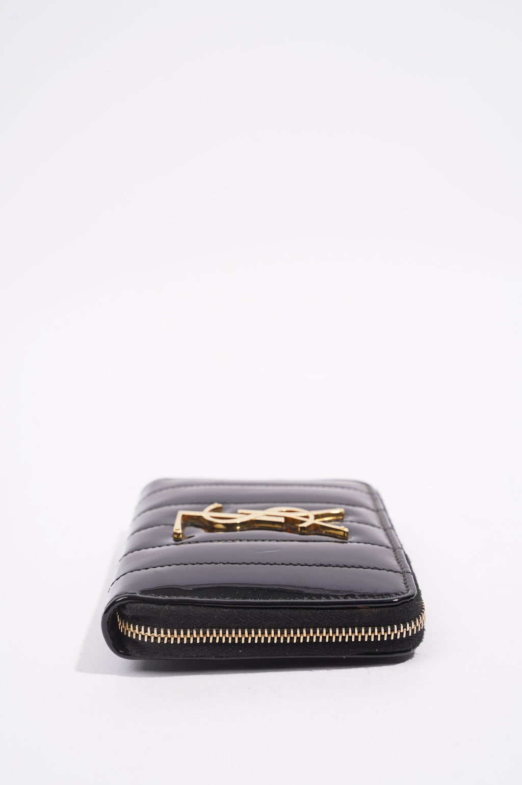 Saint Laurent Womens Zip Purse Patent Black