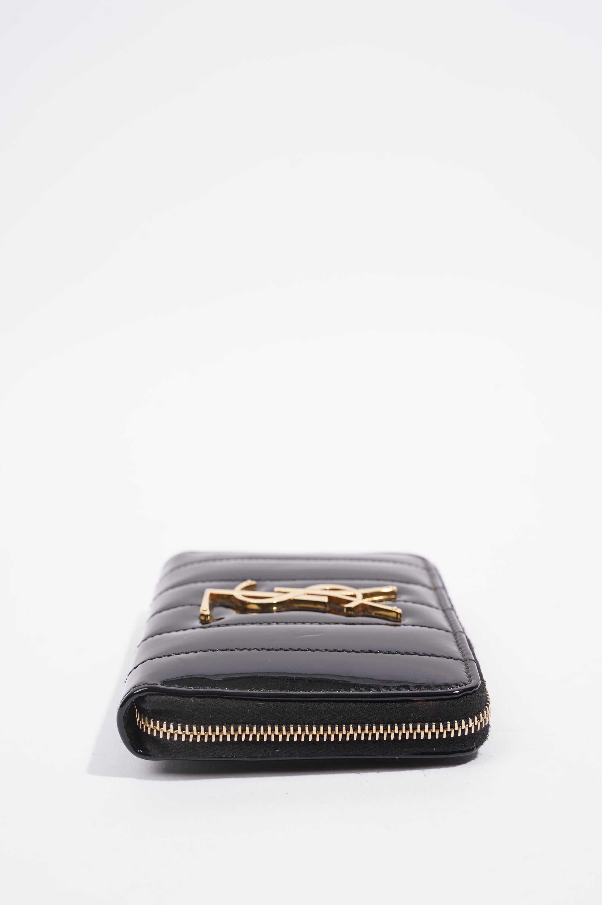 Saint Laurent Womens Zip Purse Patent Black