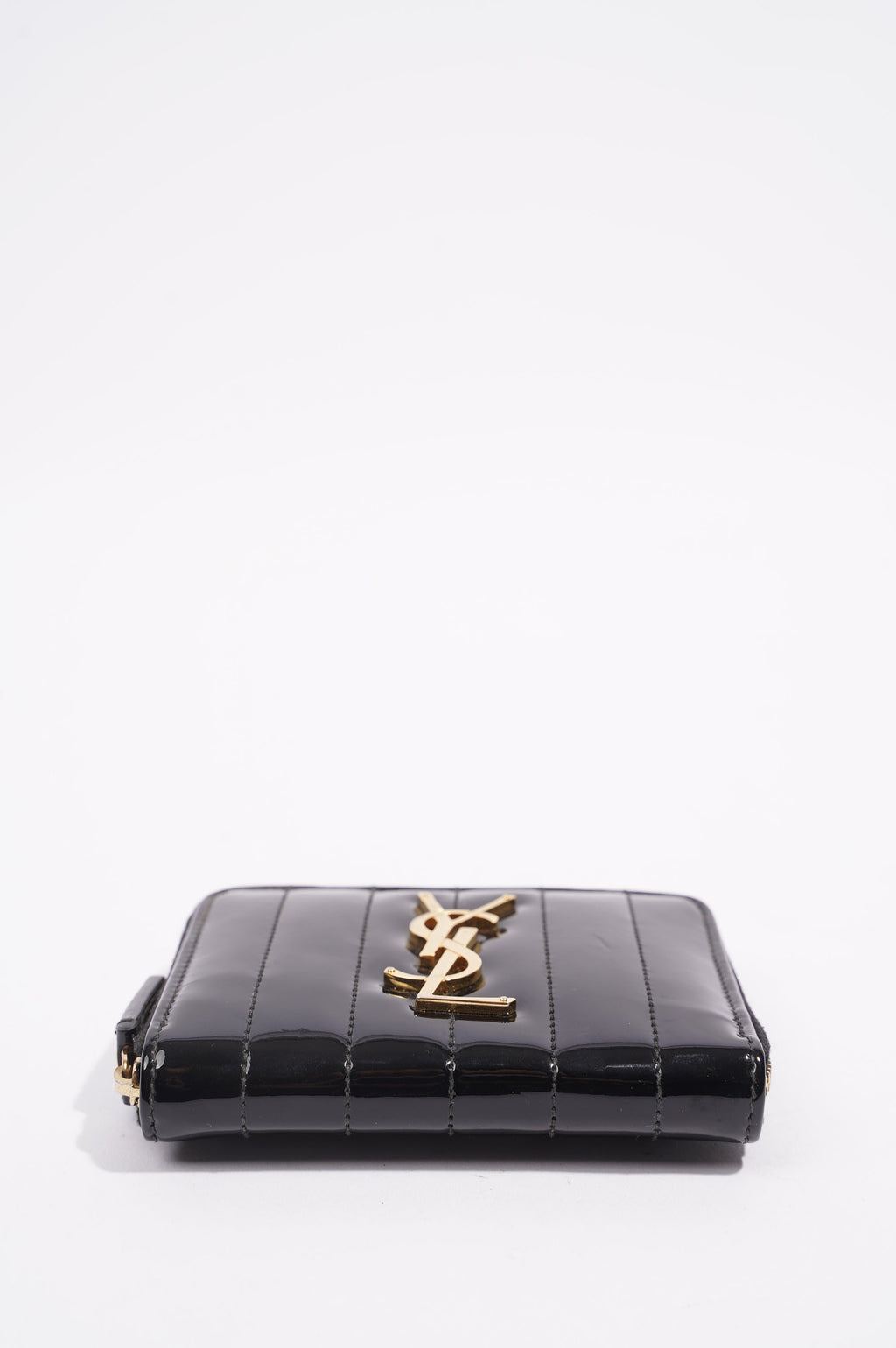 Saint Laurent Womens Zip Purse Patent Black