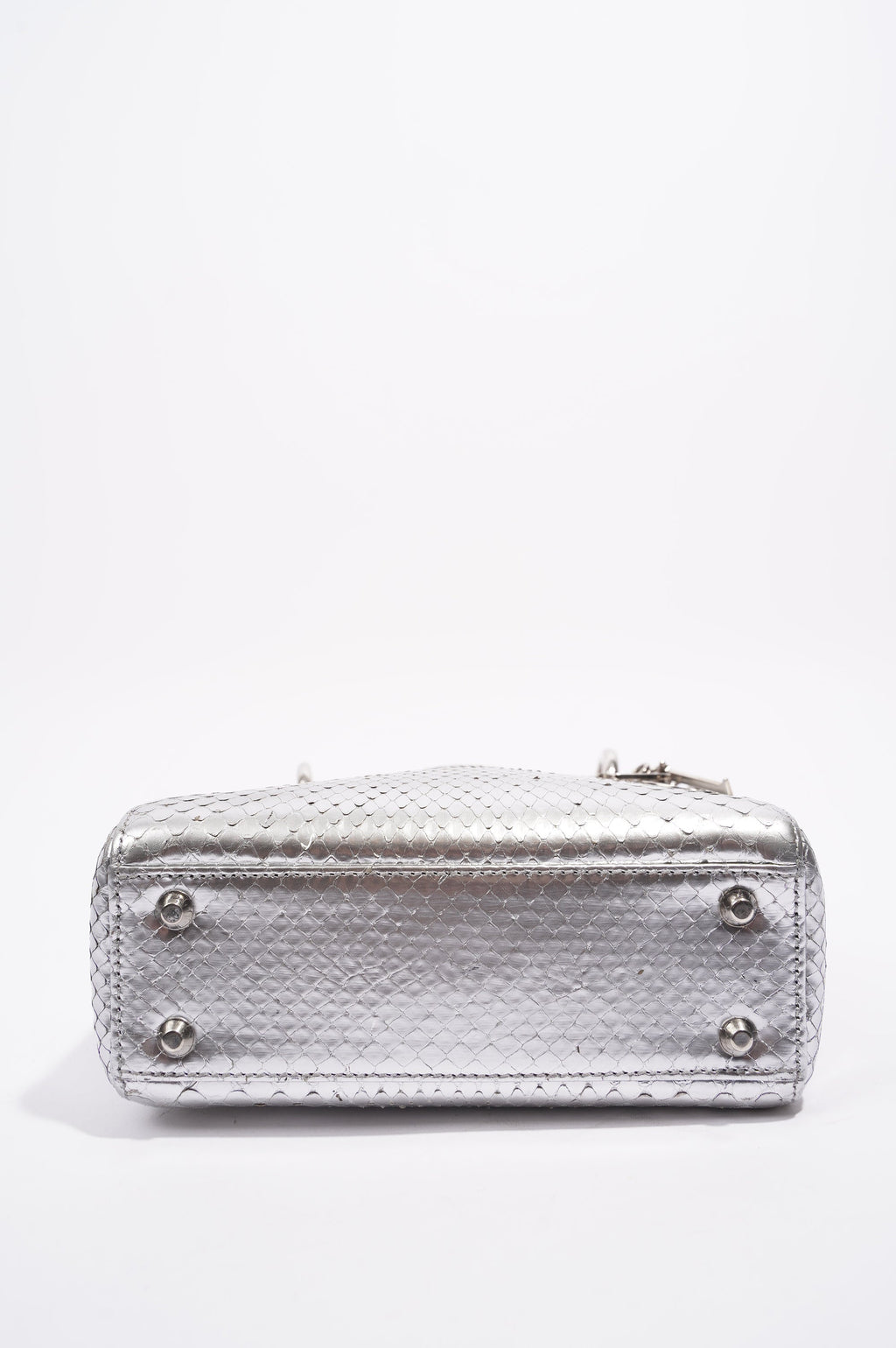 Christian Dior Womens Lady Dior Silver Python Mini