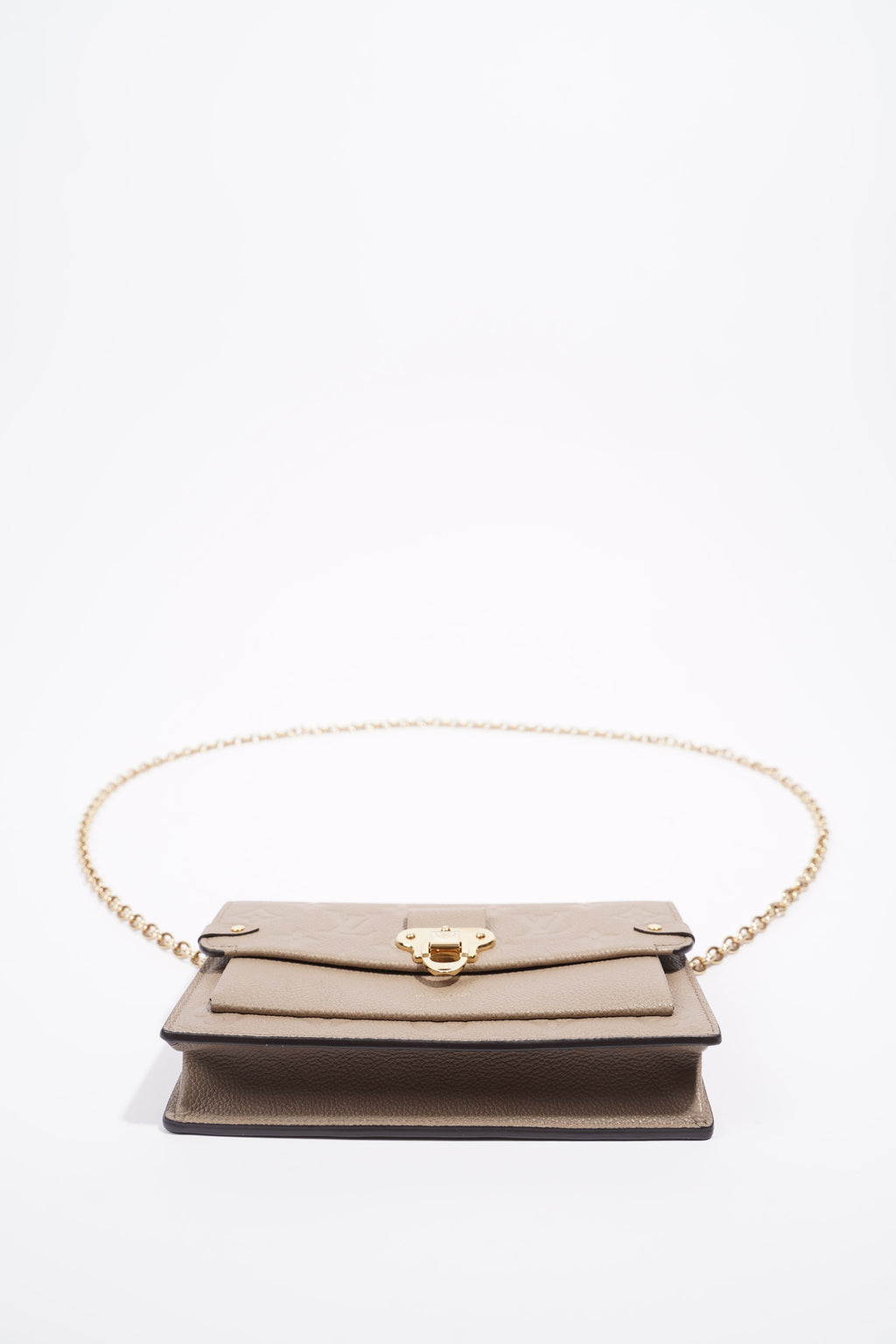Louis Vuitton Womens Vavin Chain Wallet Beige Empreinte Leather