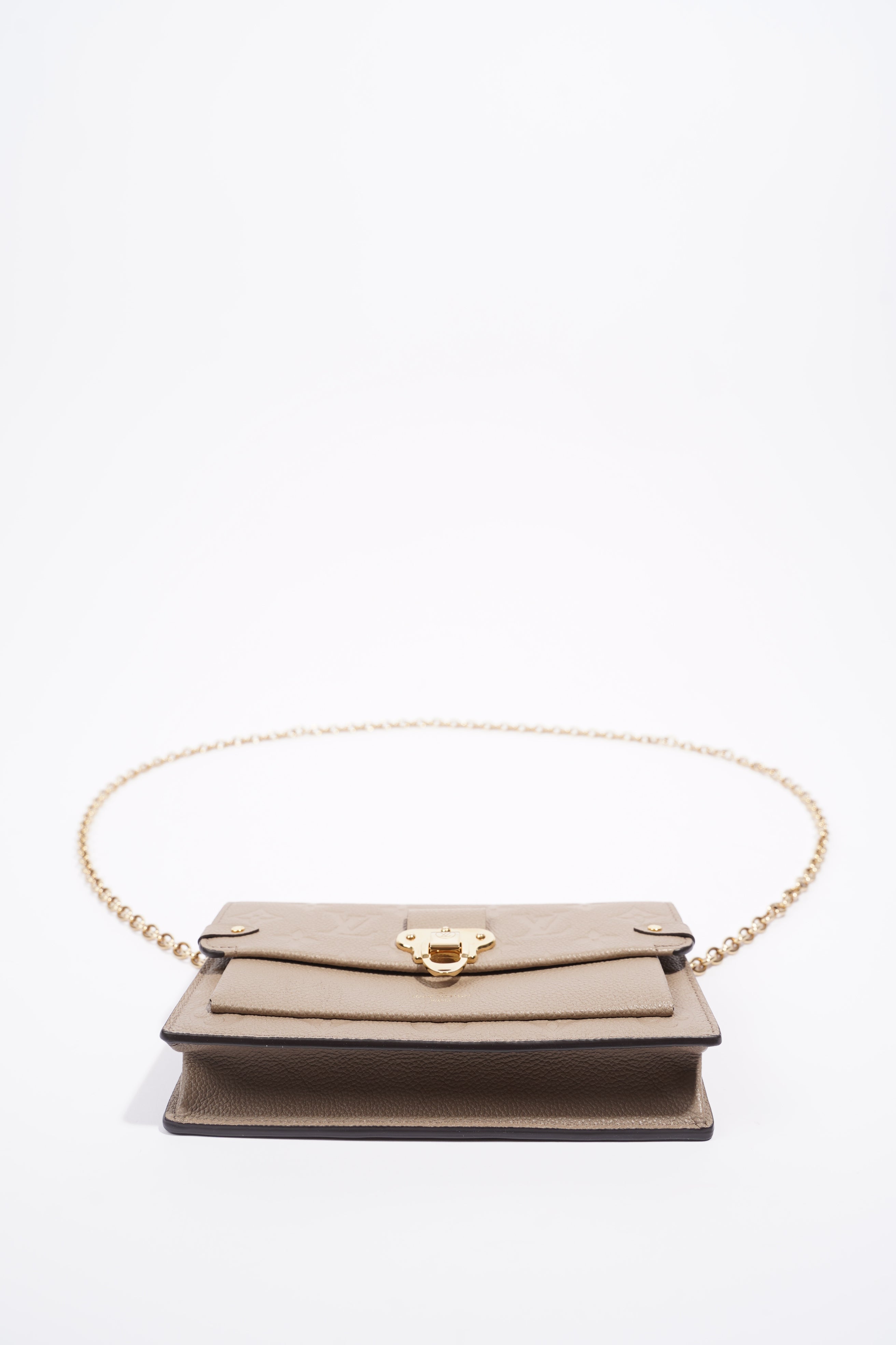 Louis Vuitton Womens Vavin Chain Wallet Beige Empreinte Leather