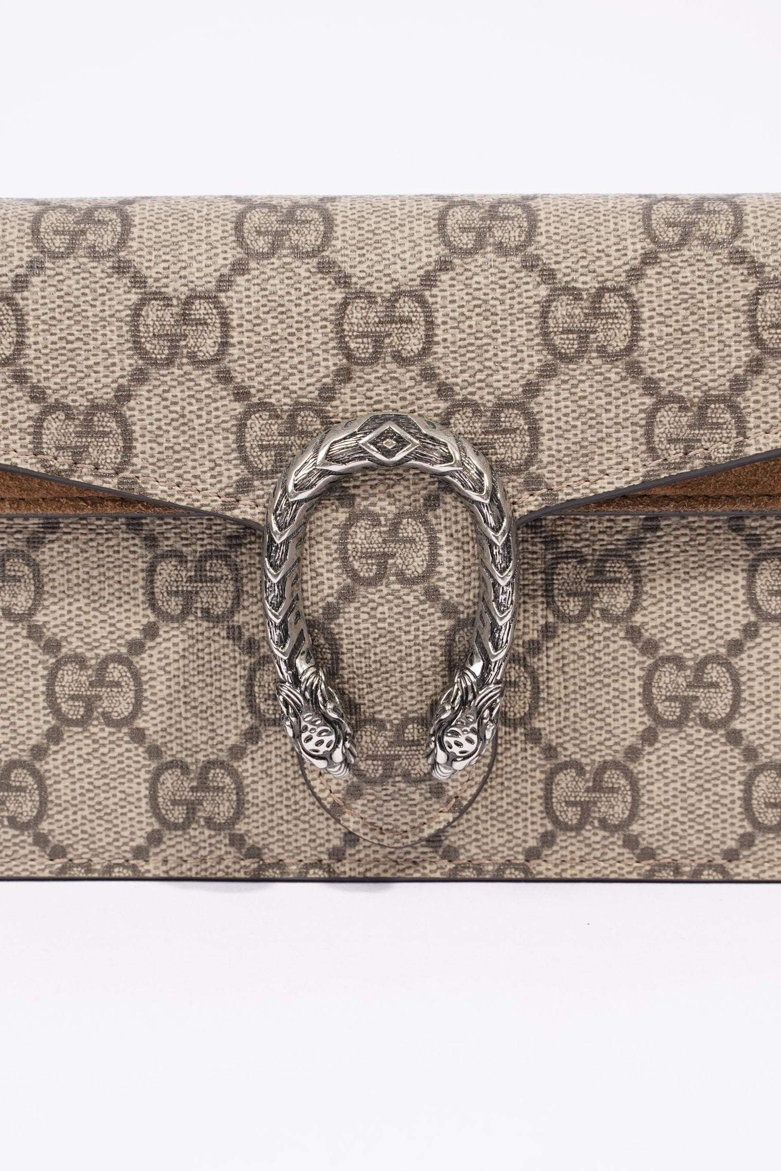 Gucci Womens Dionysus Bag Brown Canvas Super Mini