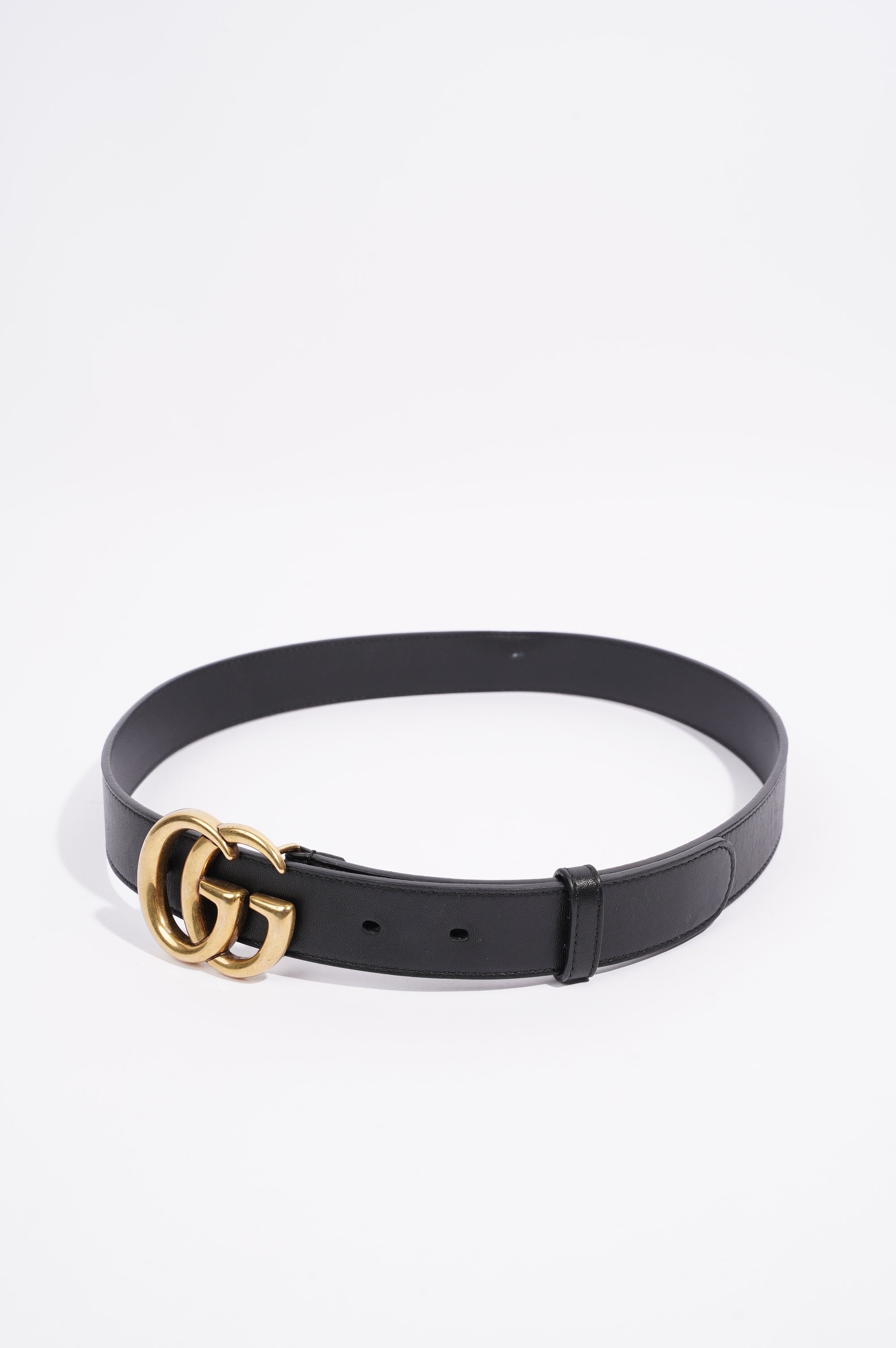 Gucci Womens Marmont Belt Black / Gold 80cm - 32"