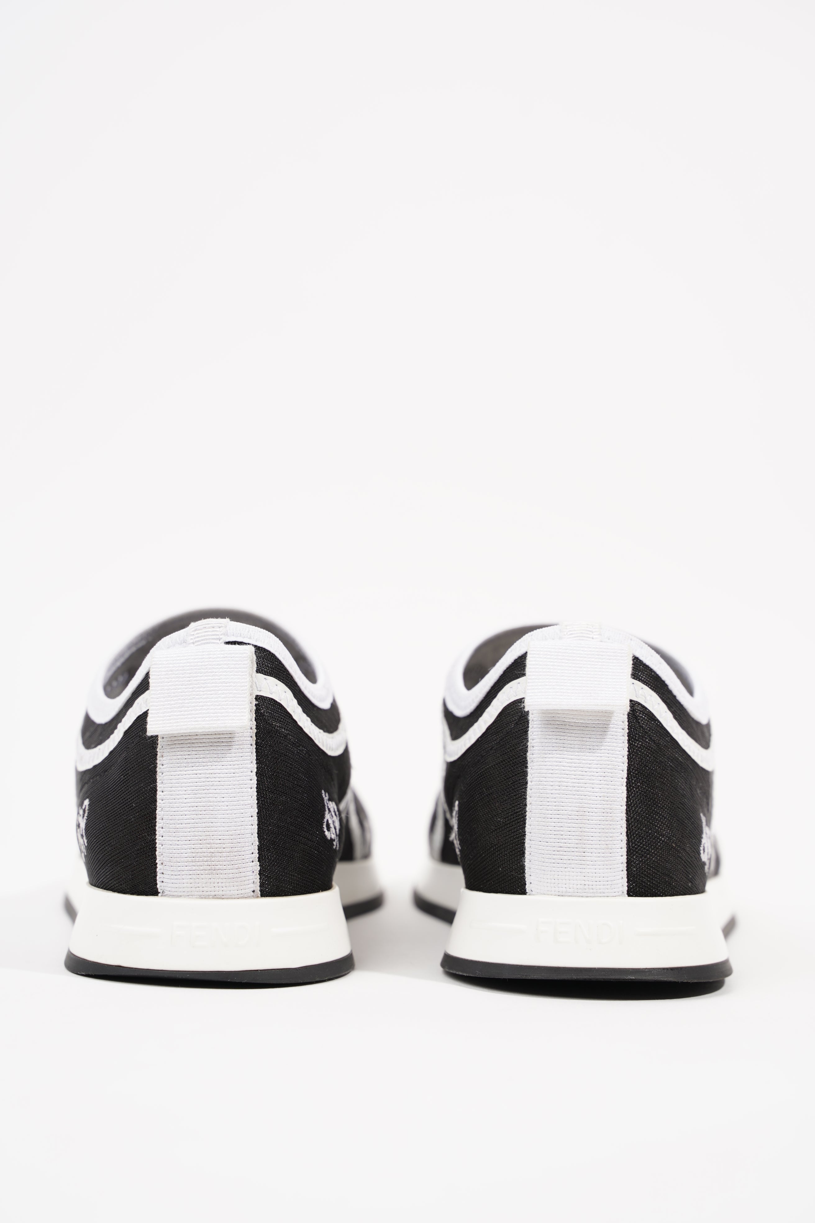 Fendi Womens Freedom Sneaker Black White EU 36.5 / UK 3.5