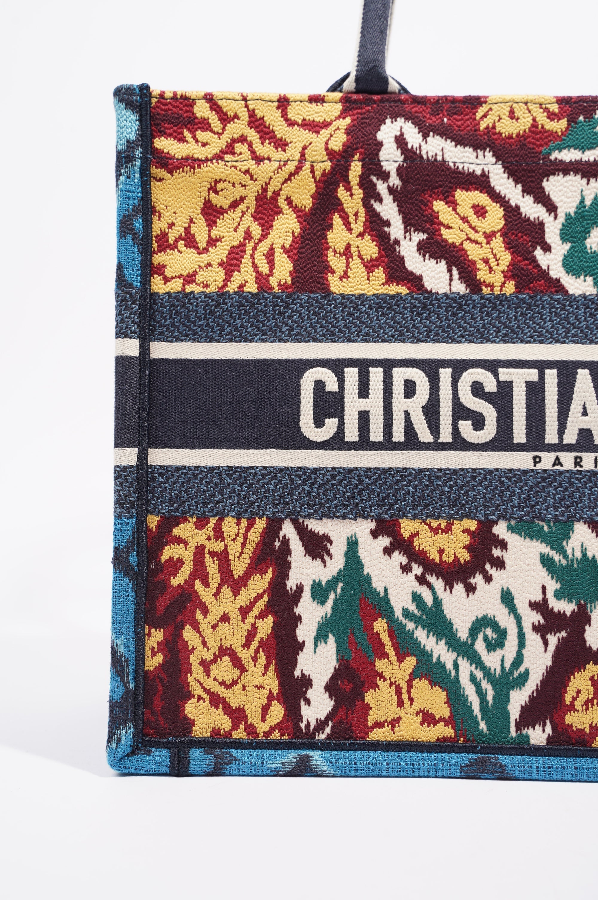 Christian Dior Womens Book Tote Blue / Multi Medium