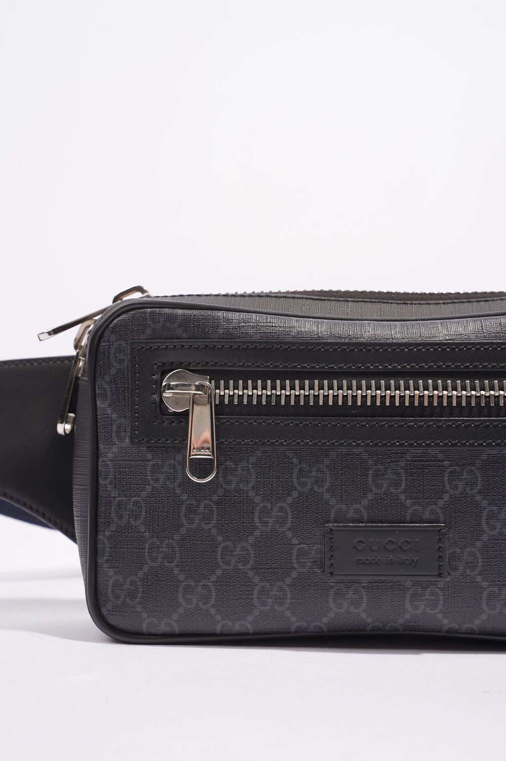 Gucci Mens GG Belt Bag Grey Canvas