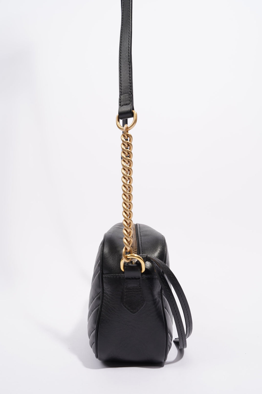 Gucci Womens Marmont Zip Black / Gold Small