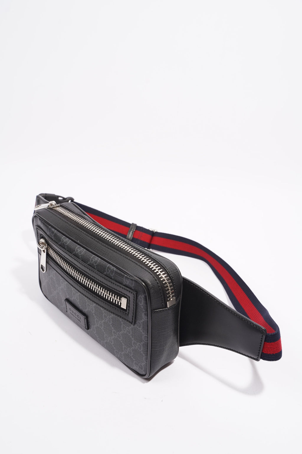 Gucci Mens GG Belt Bag Grey Canvas