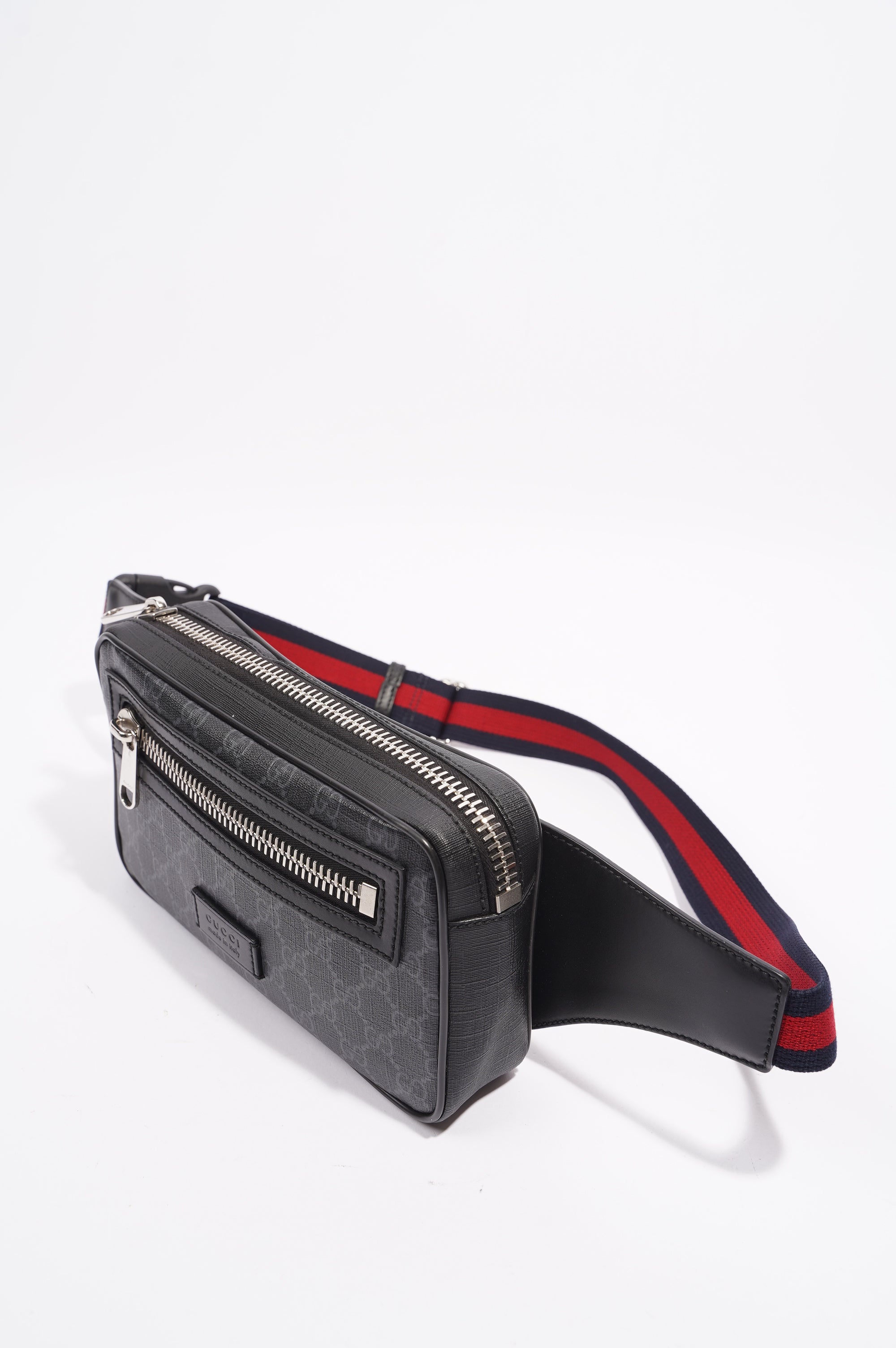 Gucci Mens GG Belt Bag Grey Canvas