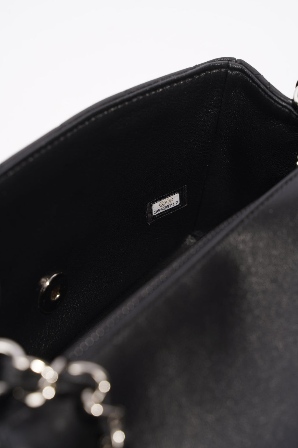 Chanel Womens Lambskin Rectangular Single Flap Black Small