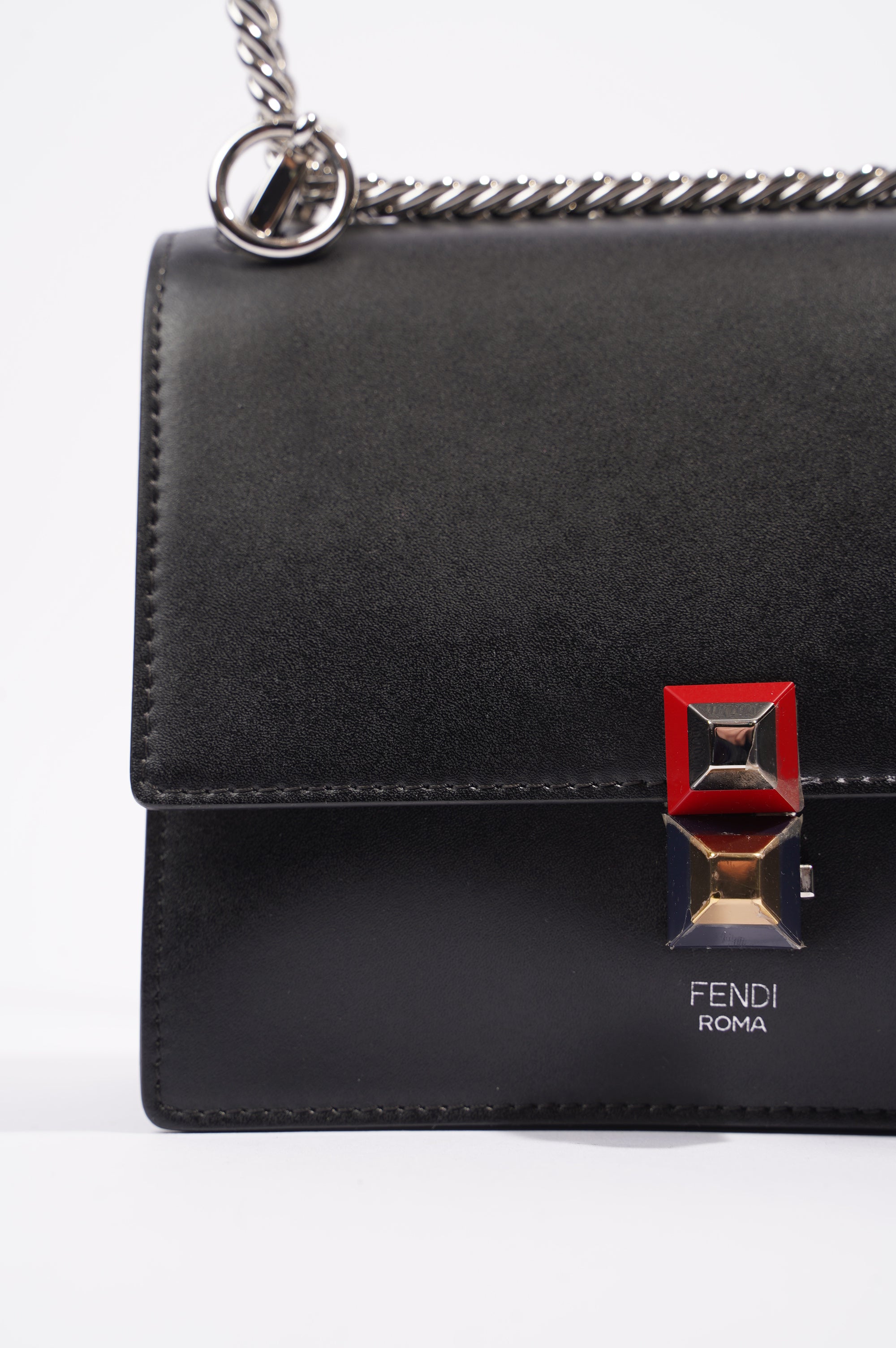 Fendi Womens Kan I Bag Black Small