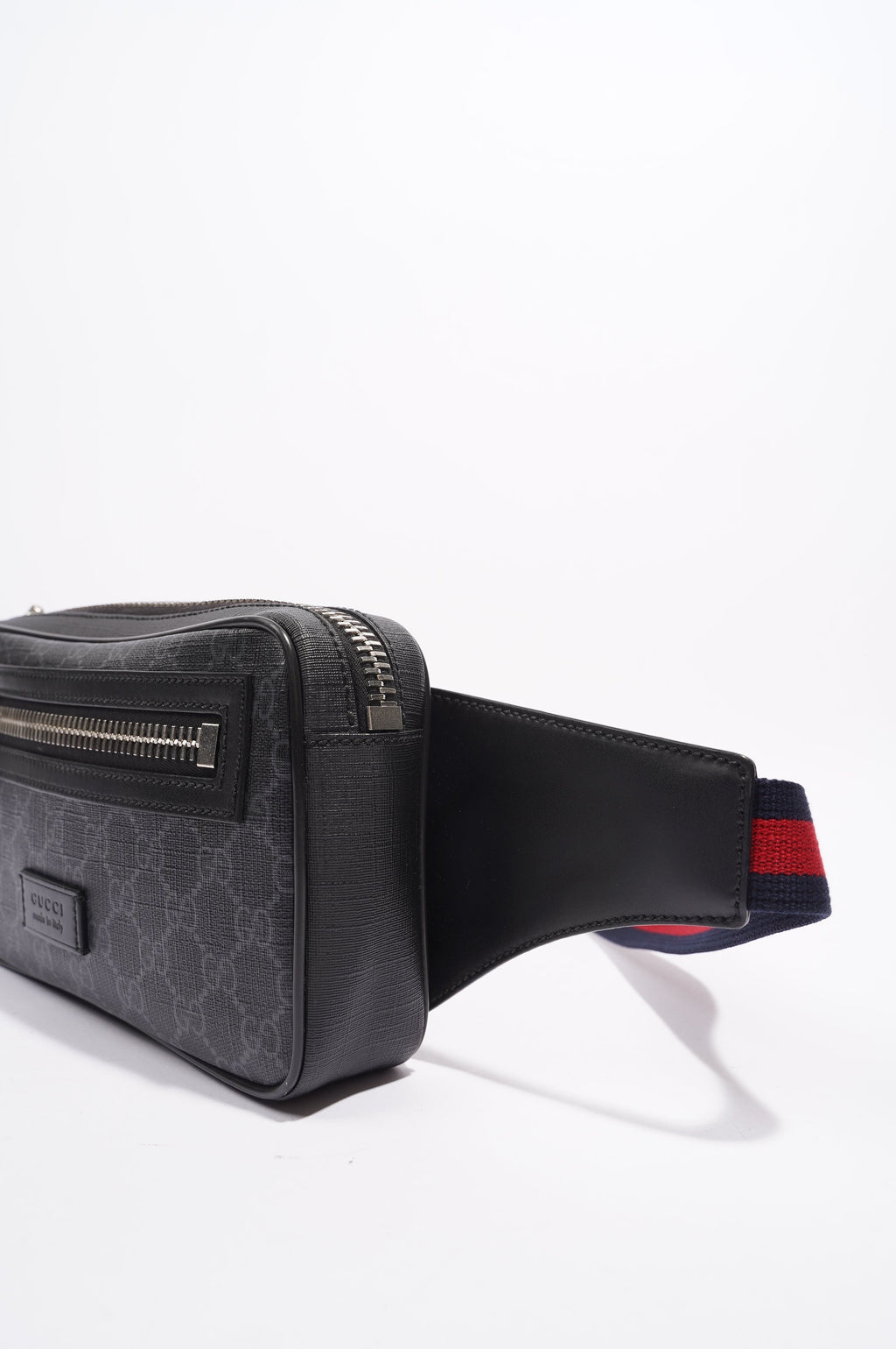 Gucci Mens GG Belt Bag Grey Canvas