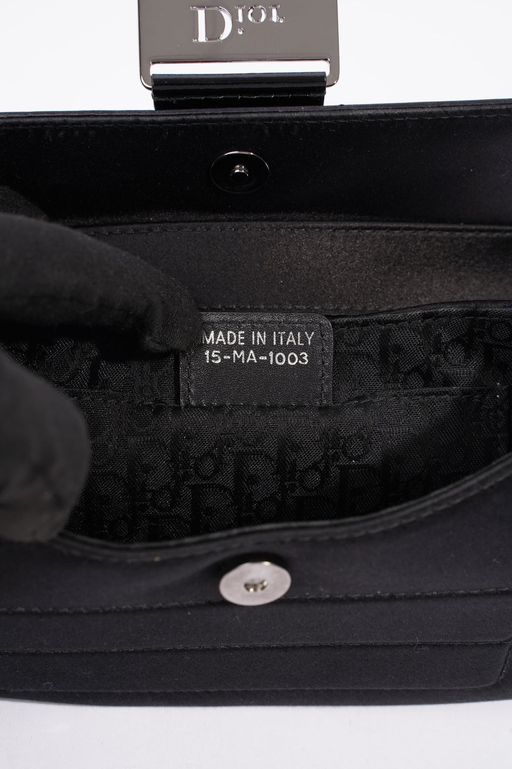 Christian Dior Street Chic Pouch Black Satin / Patent Leather