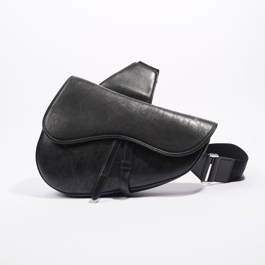 Christian Dior Mens Saddle Bag Black Leather