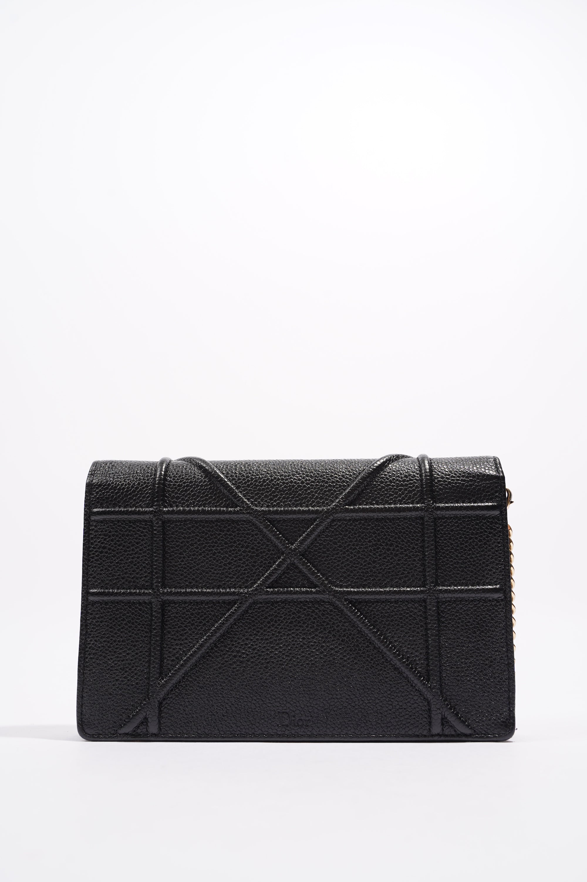 Christian Dior Diorama Wallet On Chain Black Leather