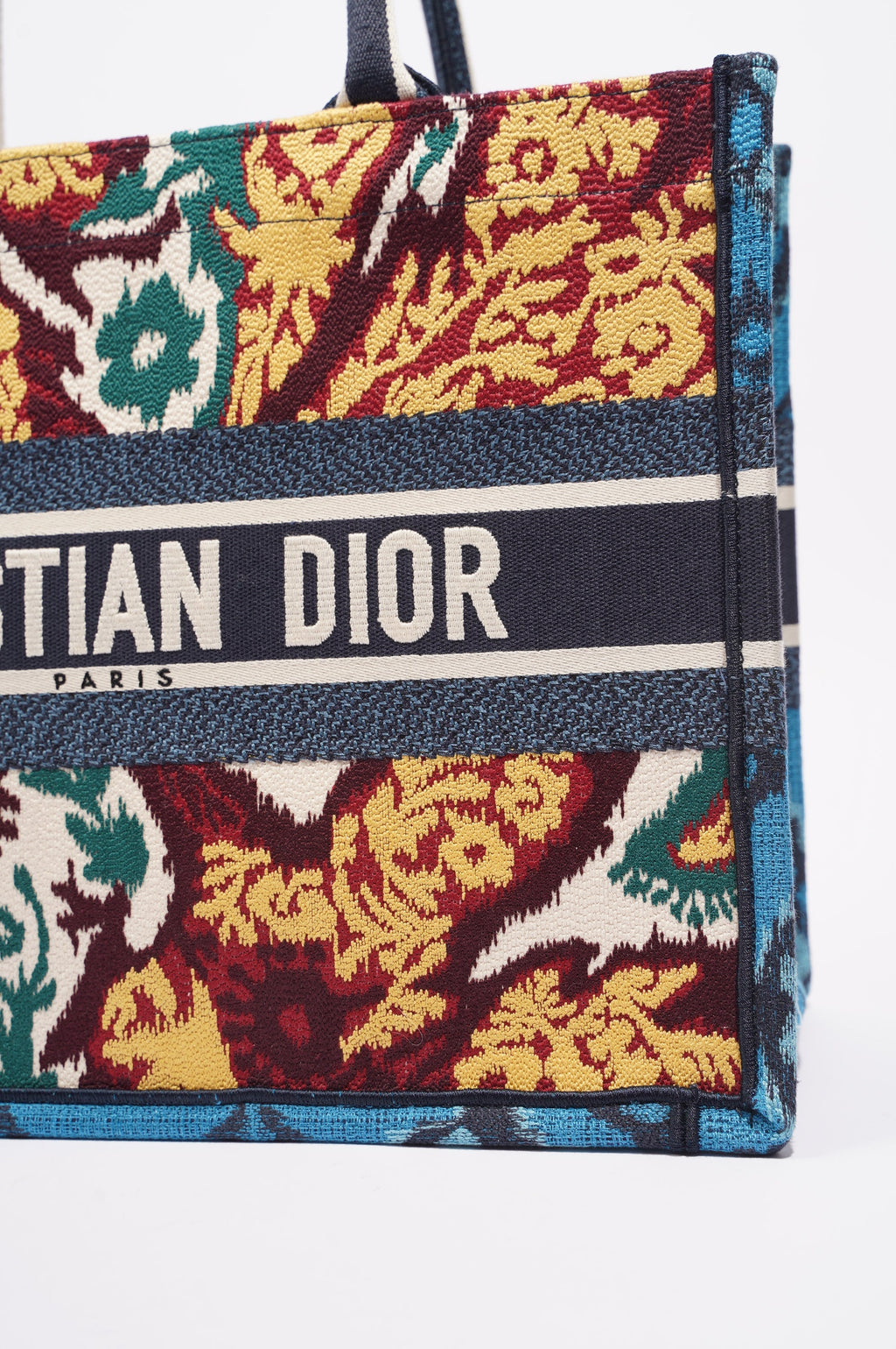 Christian Dior Womens Book Tote Blue / Multi Medium