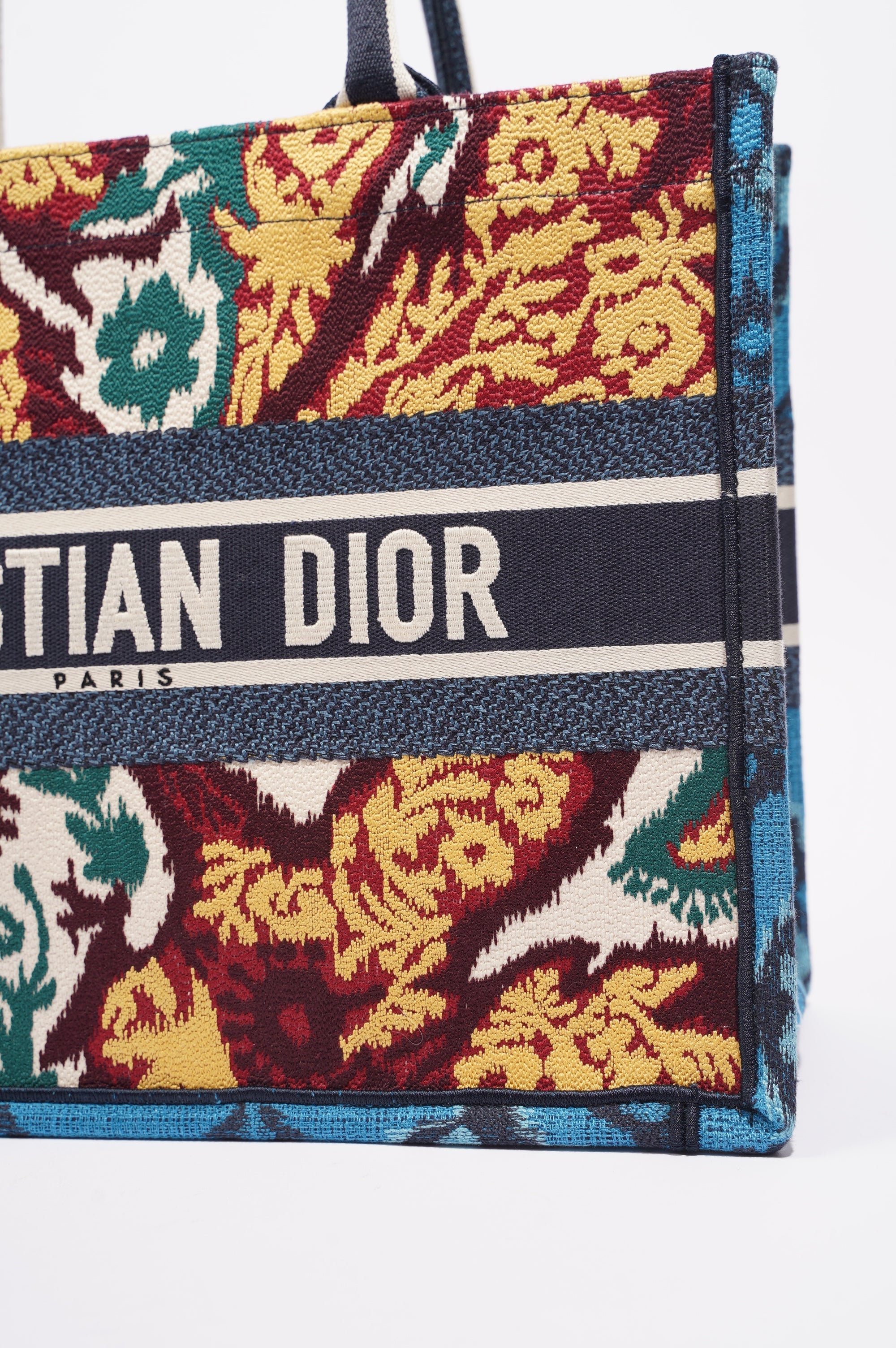 Christian Dior Womens Book Tote Blue / Multi Medium