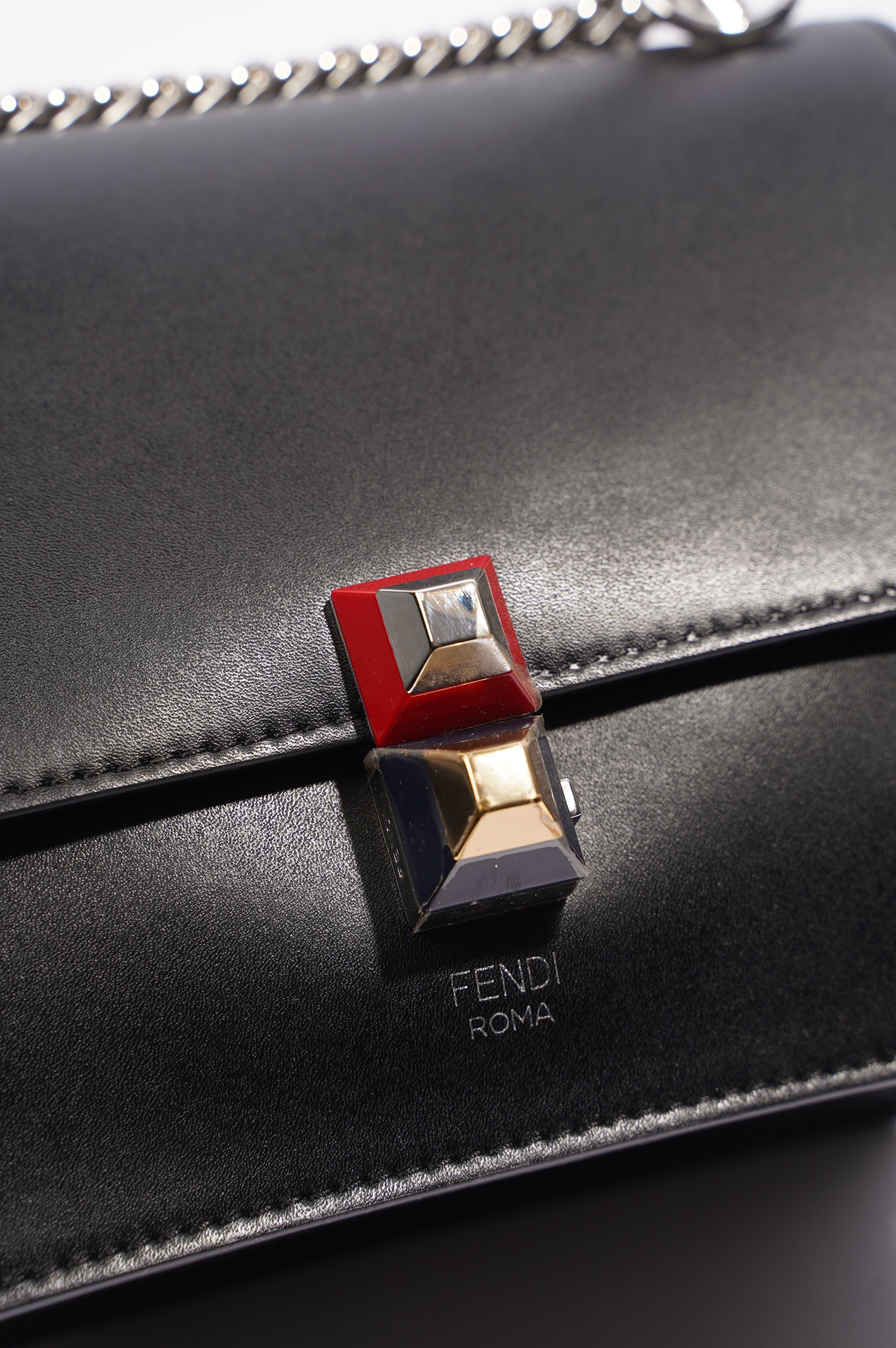 Fendi Womens Kan I Bag Black Small