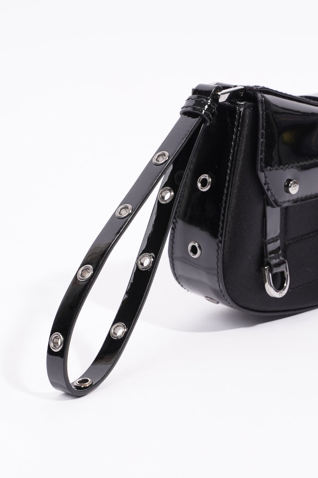 Christian Dior Street Chic Pouch Black Satin / Patent Leather
