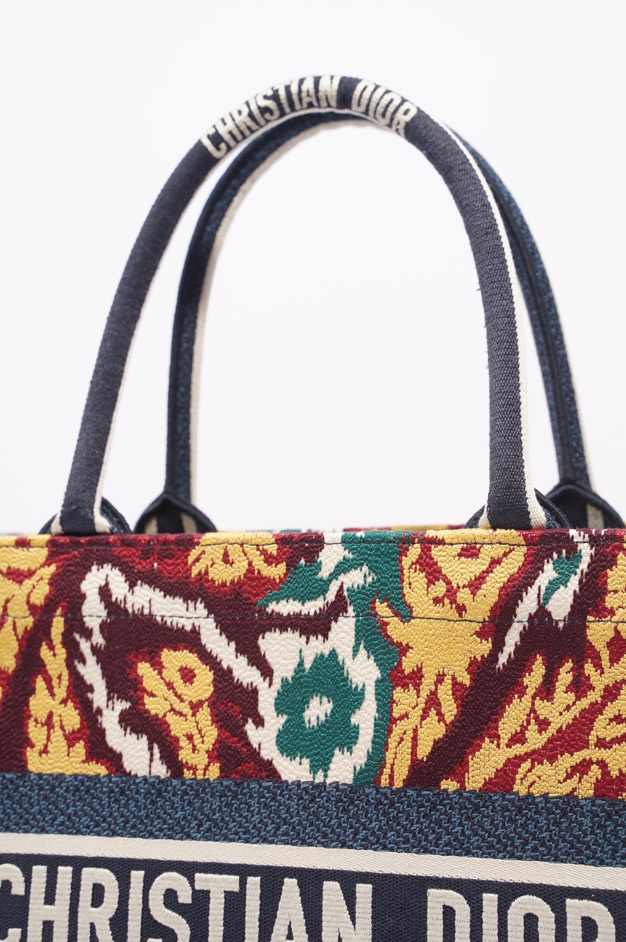 Christian Dior Womens Book Tote Blue / Multi Medium