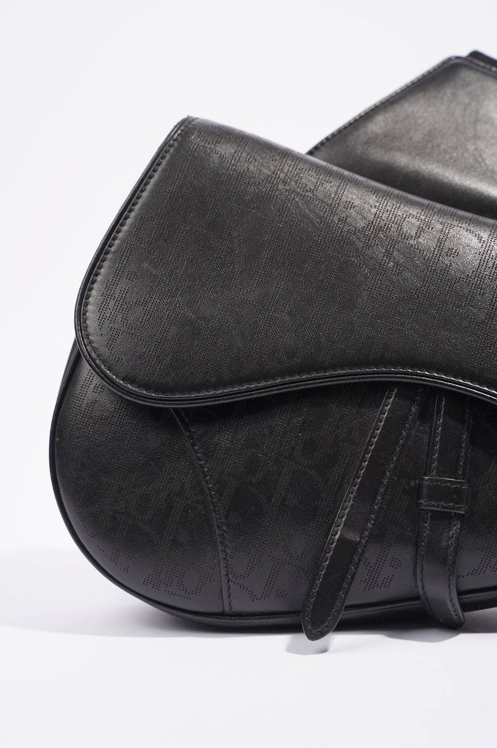 Christian Dior Mens Saddle Bag Black Leather