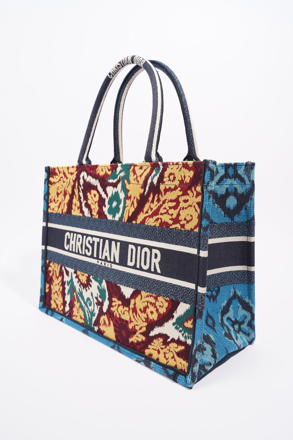 Christian Dior Womens Book Tote Blue / Multi Medium