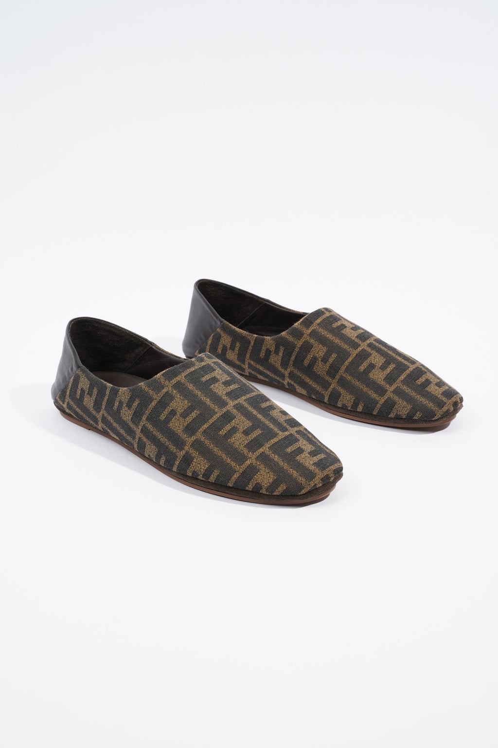 Fendi FF Logo Slippers Brown / Beige EU 38 / UK 5