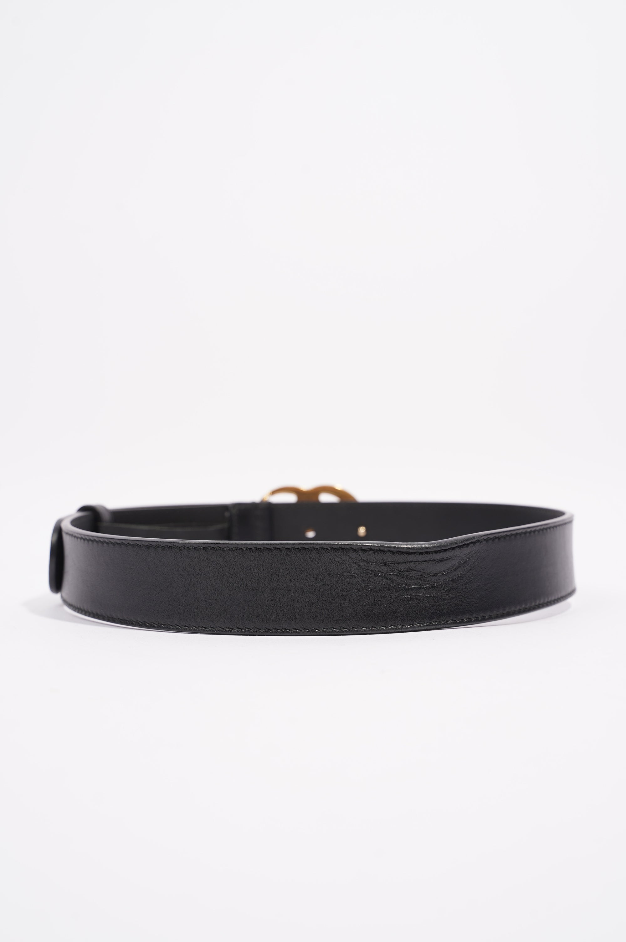 Gucci Womens Marmont GG Belt Black Leather 65cm