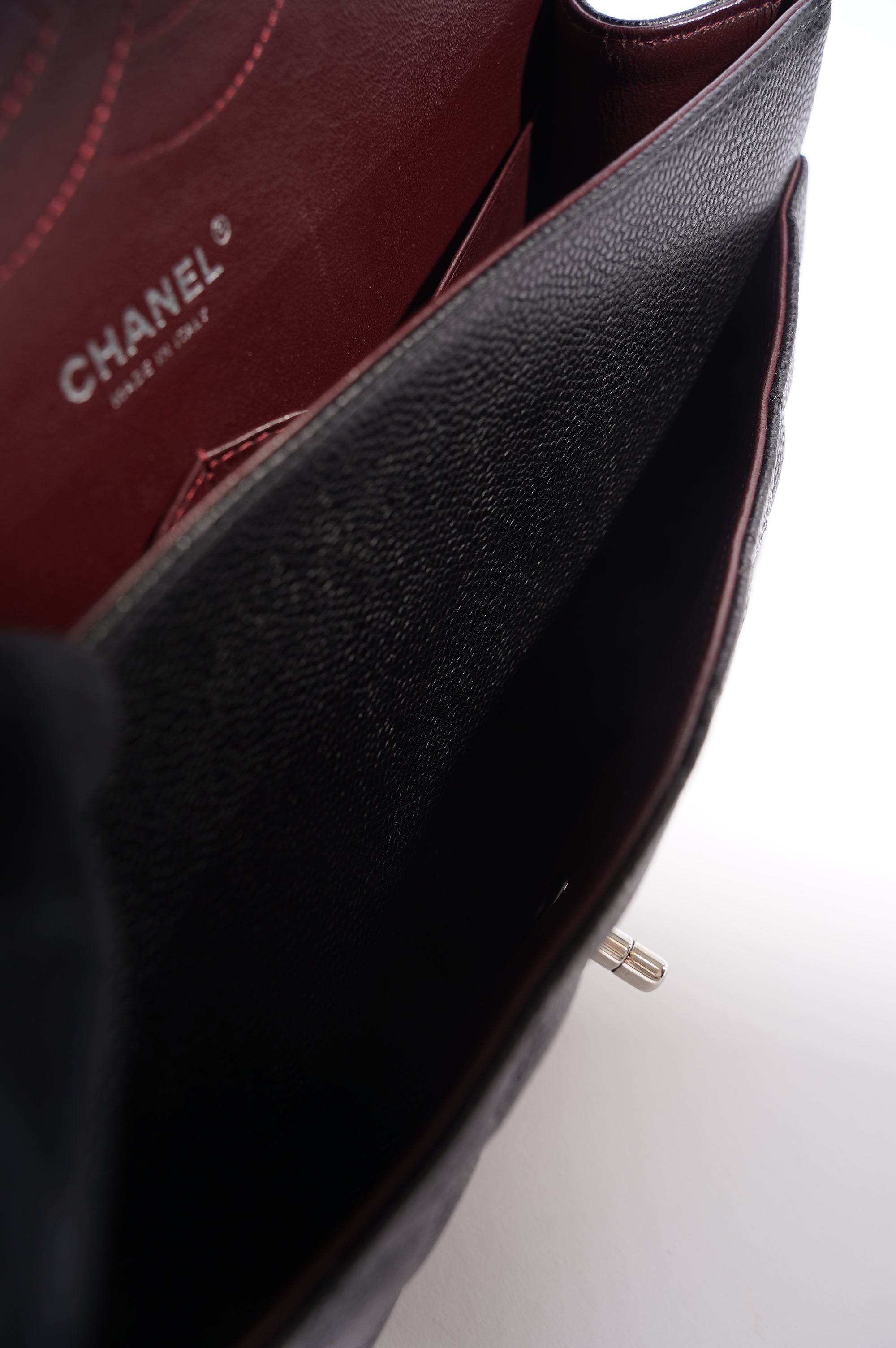 Chanel Womens Classic Flap Black Caviar Large