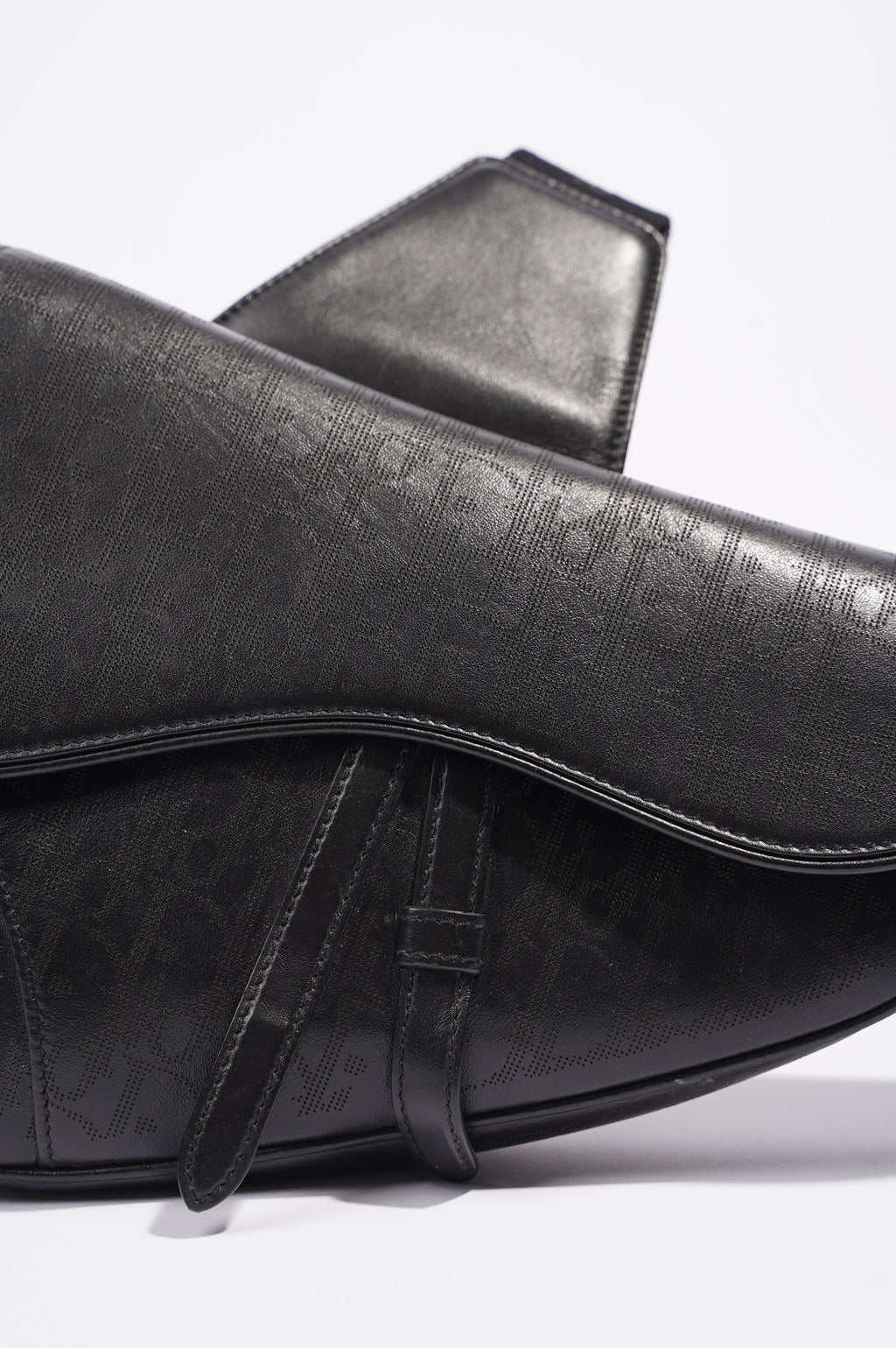 Christian Dior Mens Saddle Bag Black Leather