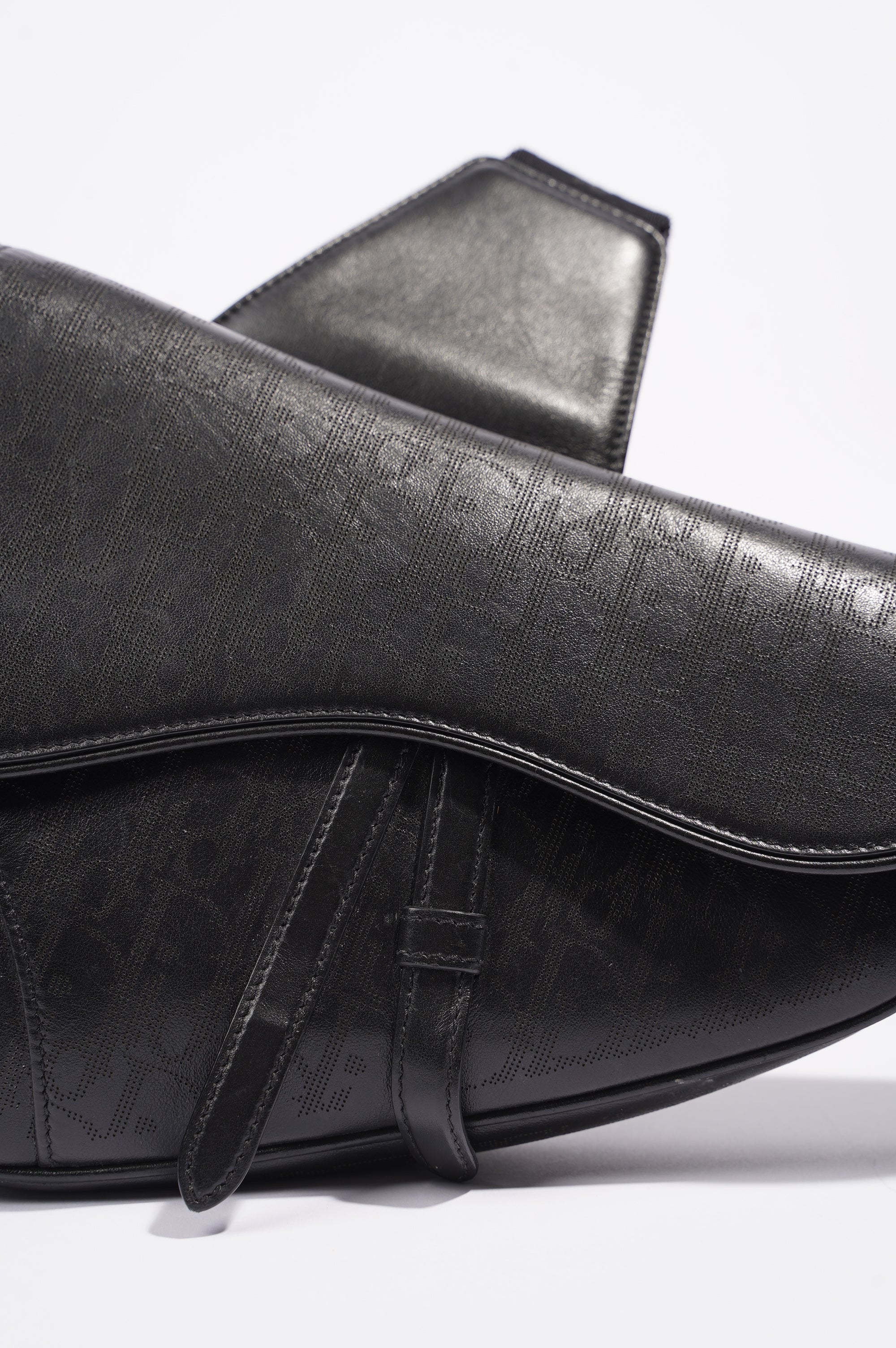Christian Dior Mens Saddle Bag Black Leather