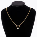 Christian Dior Womens Petit CD Choker Necklace Golden Finish Base Metal