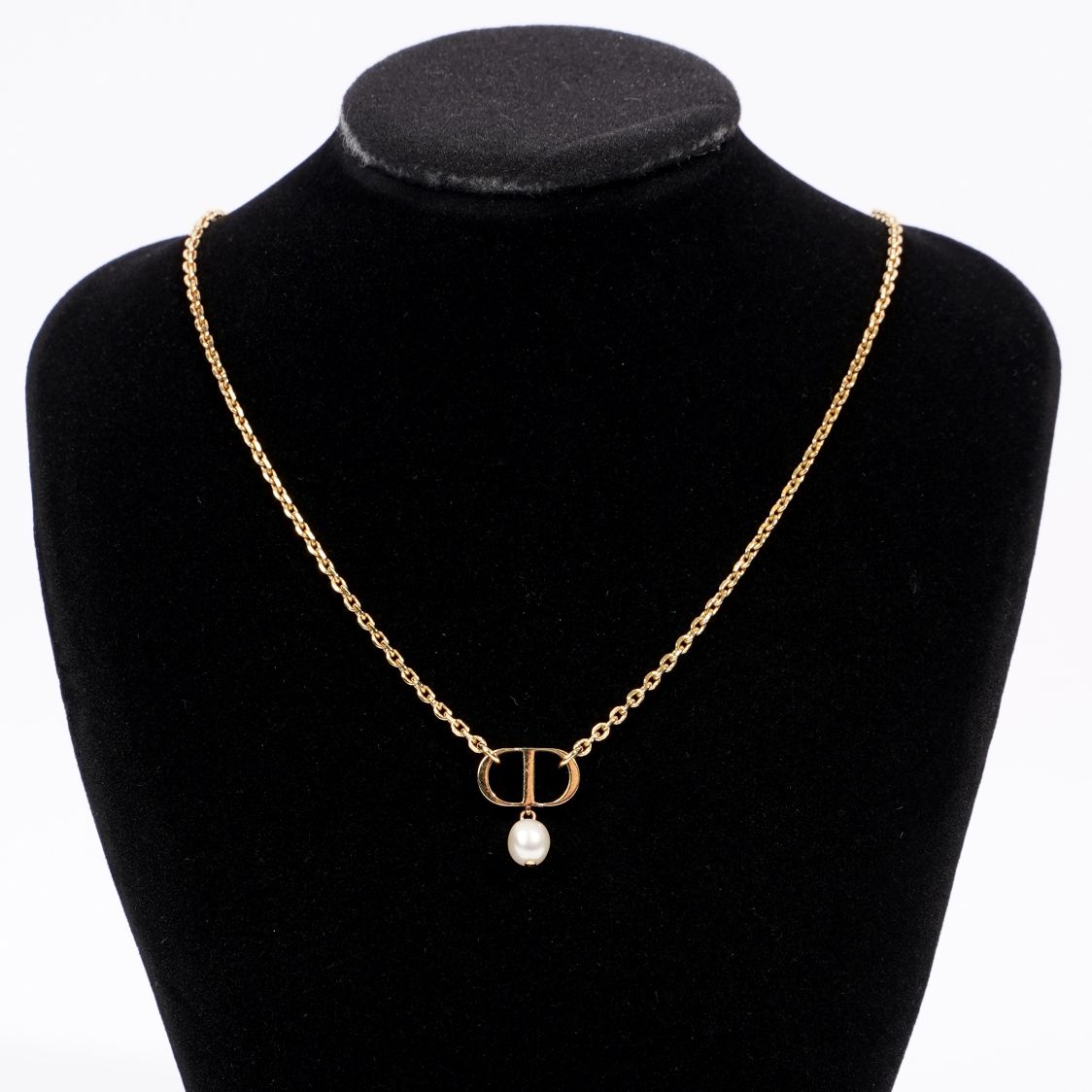 Christian Dior Womens Petit CD Choker Necklace Golden Finish Base Metal