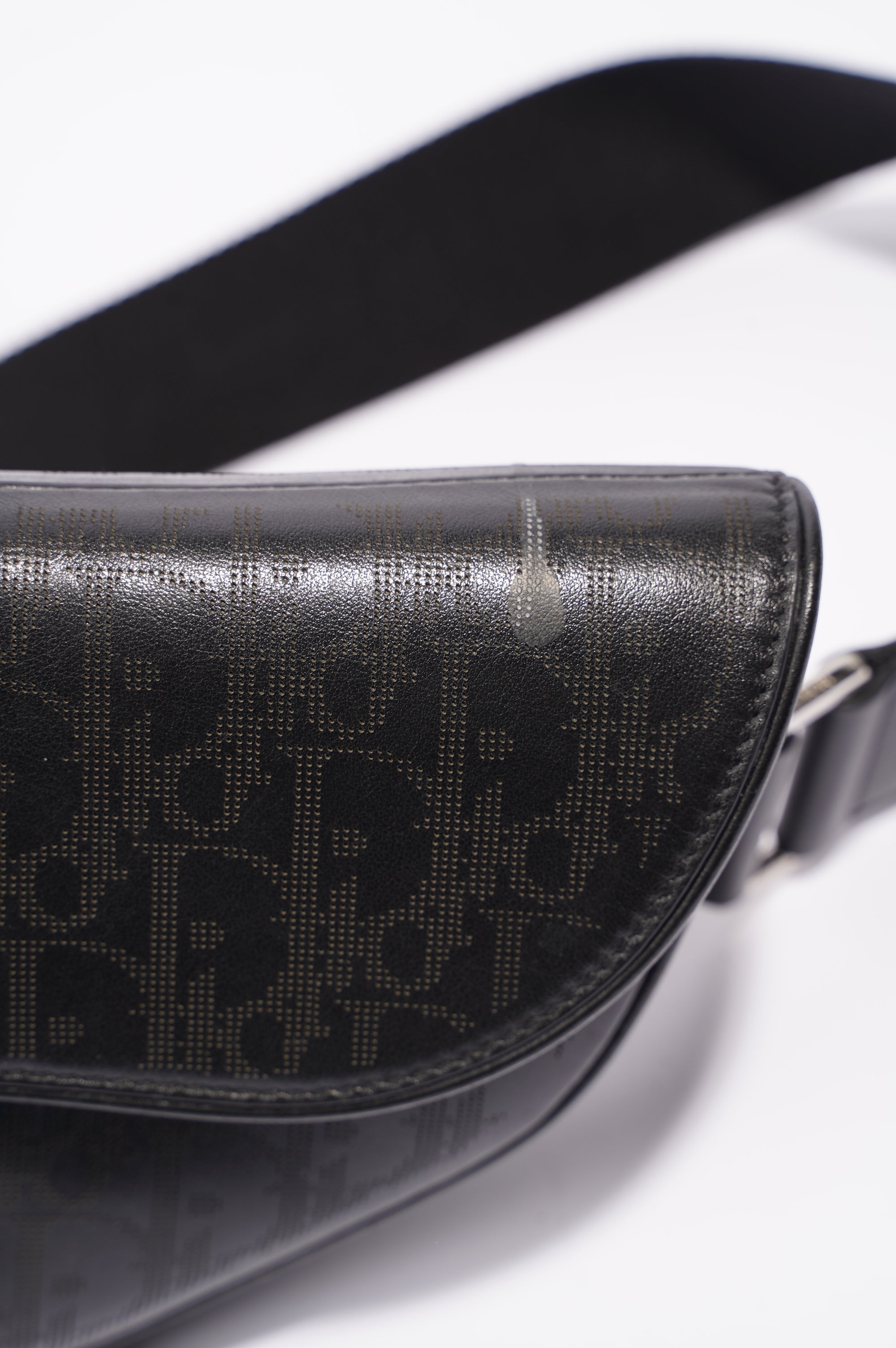 Christian Dior Mens Saddle Bag Black Leather