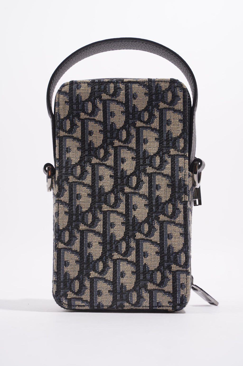 Christian Dior Mens Rider Pouch Oblique Blue / White Canvas Micro