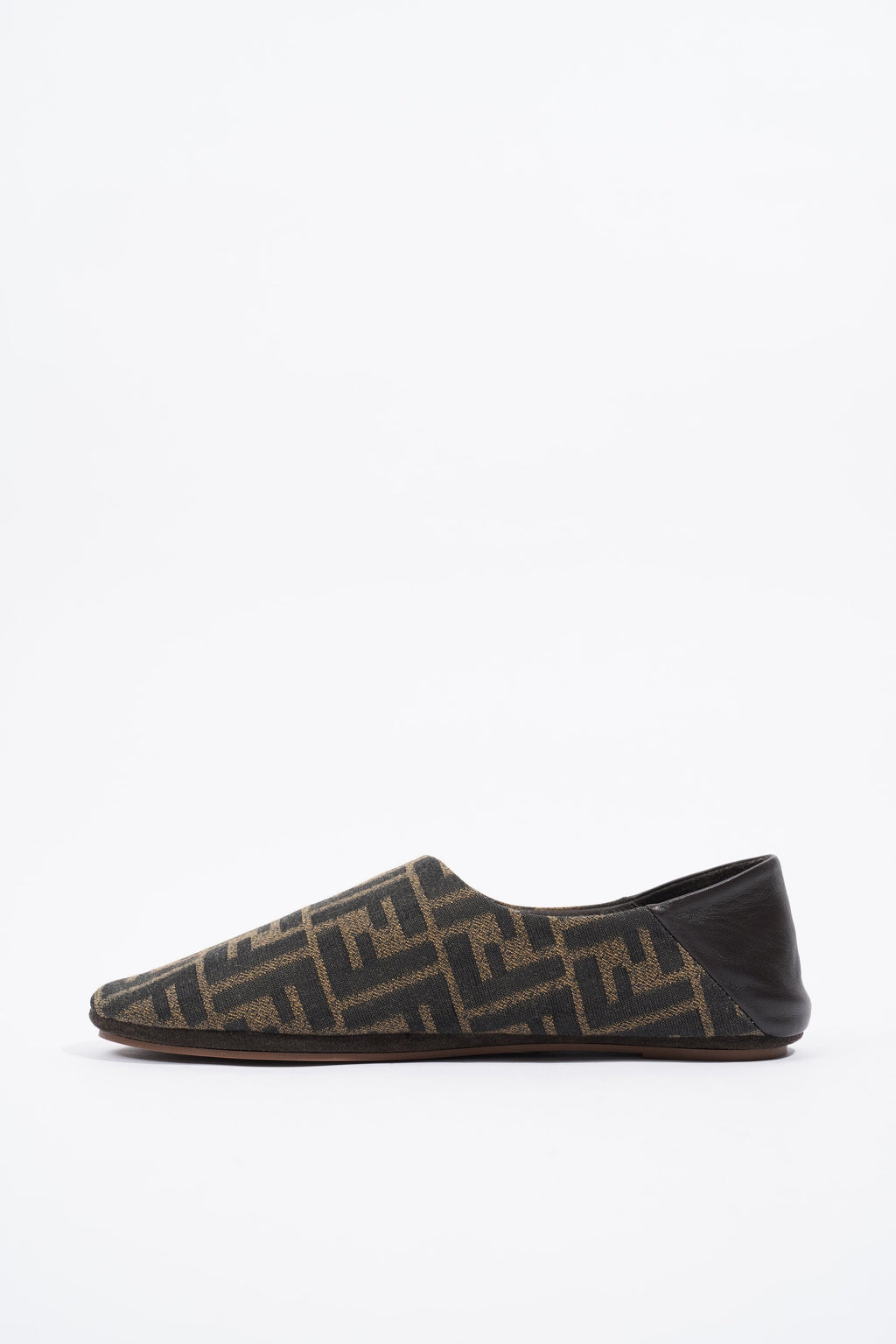 Fendi FF Logo Slippers Brown / Beige EU 38 / UK 5