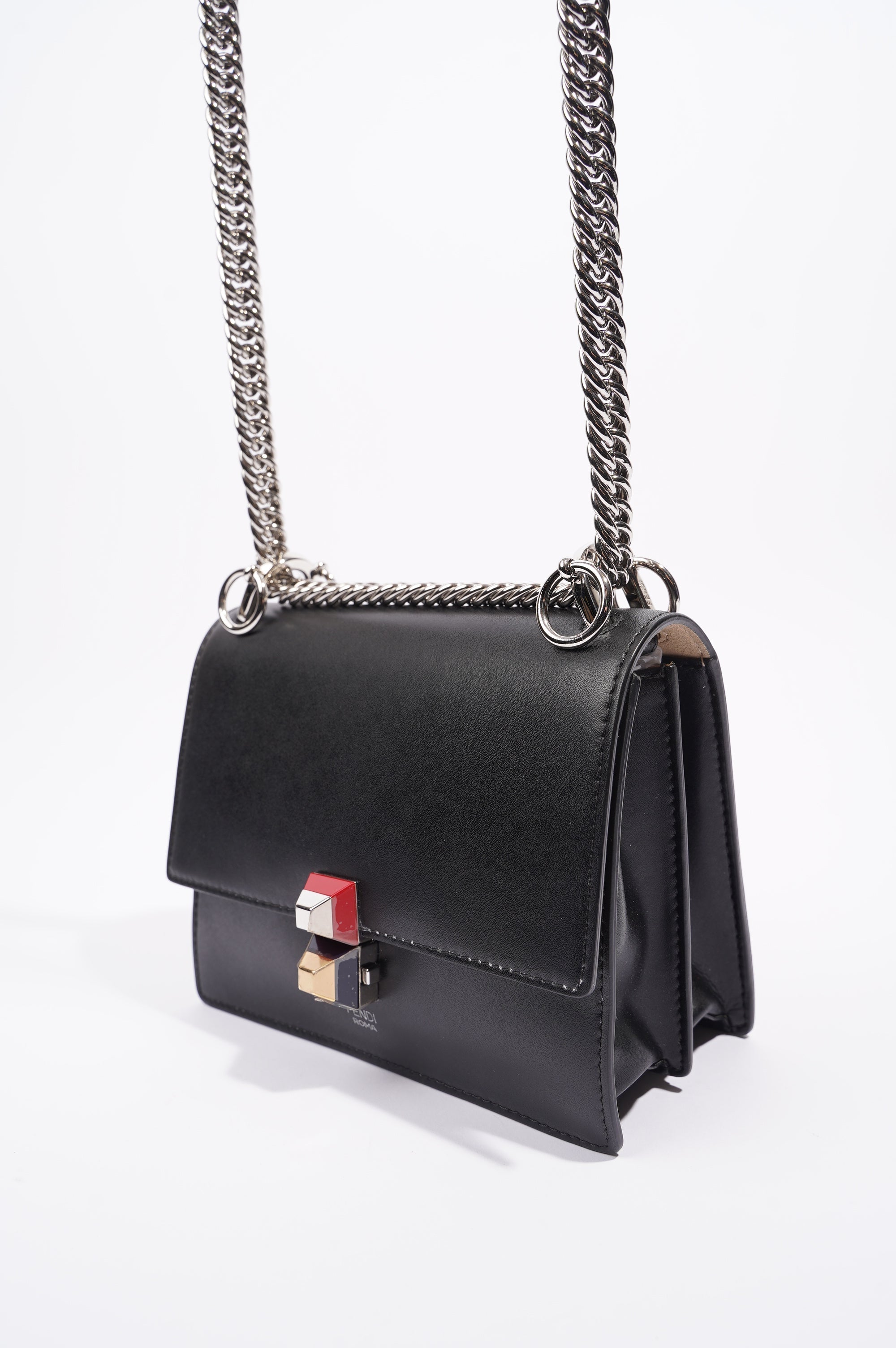 Fendi Womens Kan I Bag Black Small